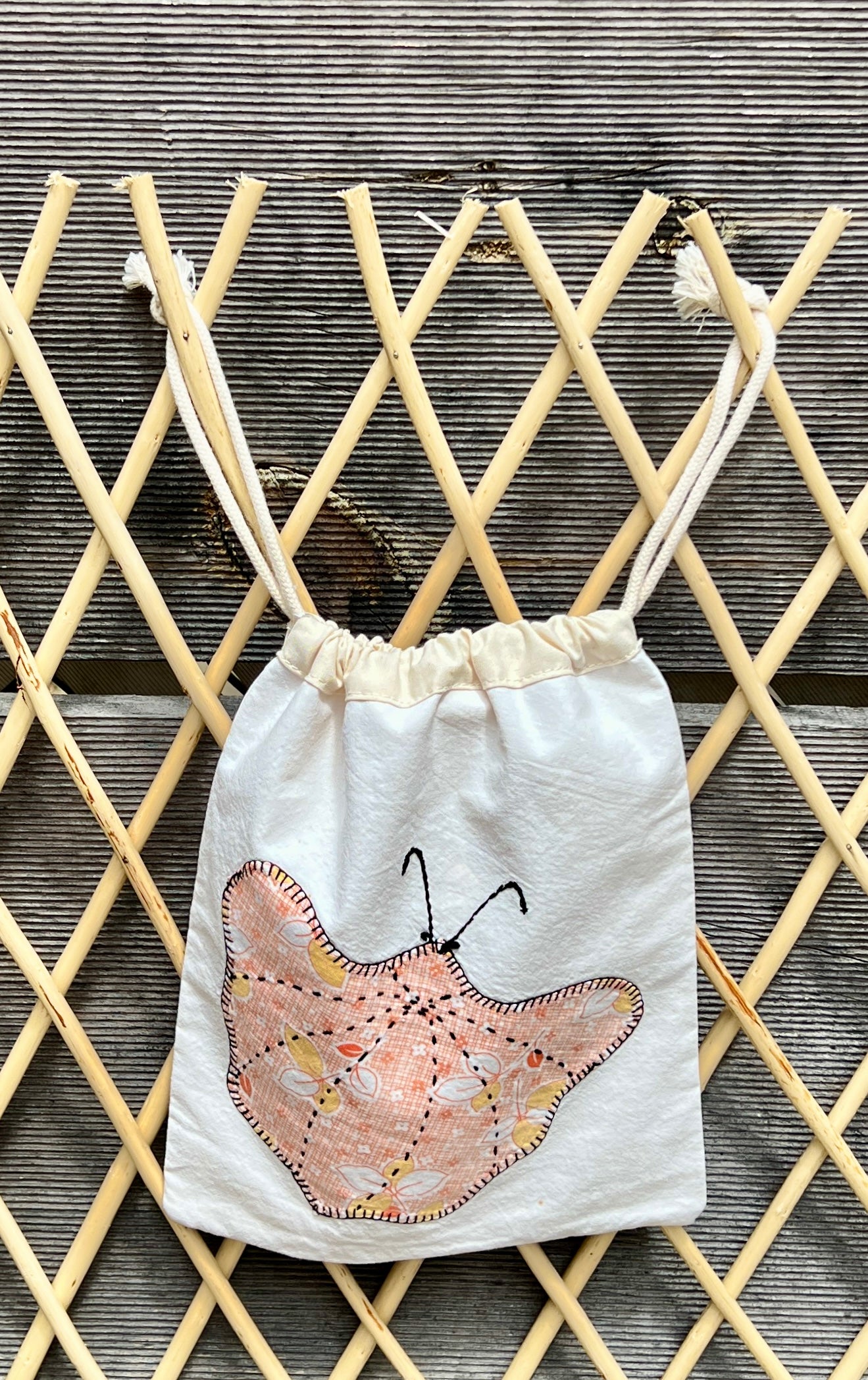 Moth Drawstring Bag (Yellow Leaves & Lt Orange Leaves)