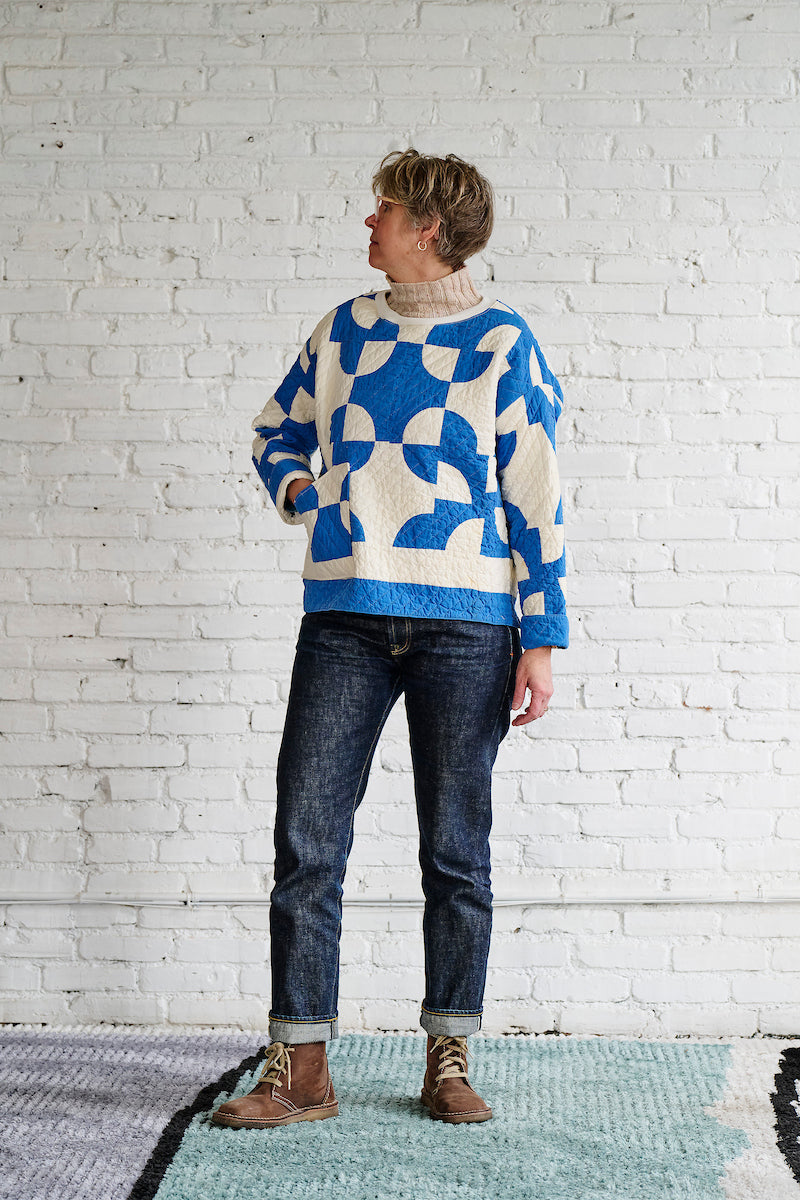 Popover (Cadet Blue Drunkard's Path)