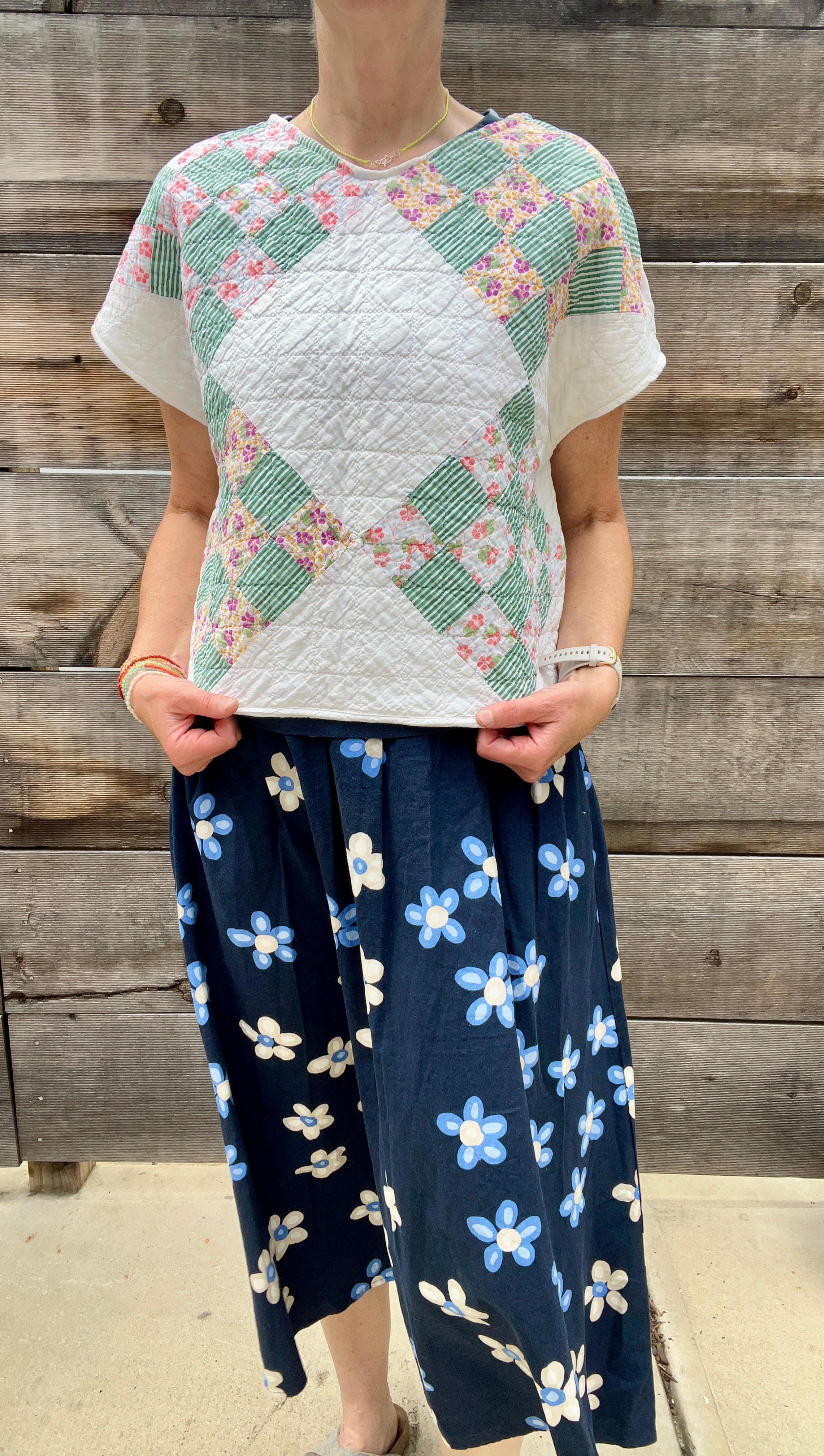 Crop Top (Green Striped 16 Patch)
