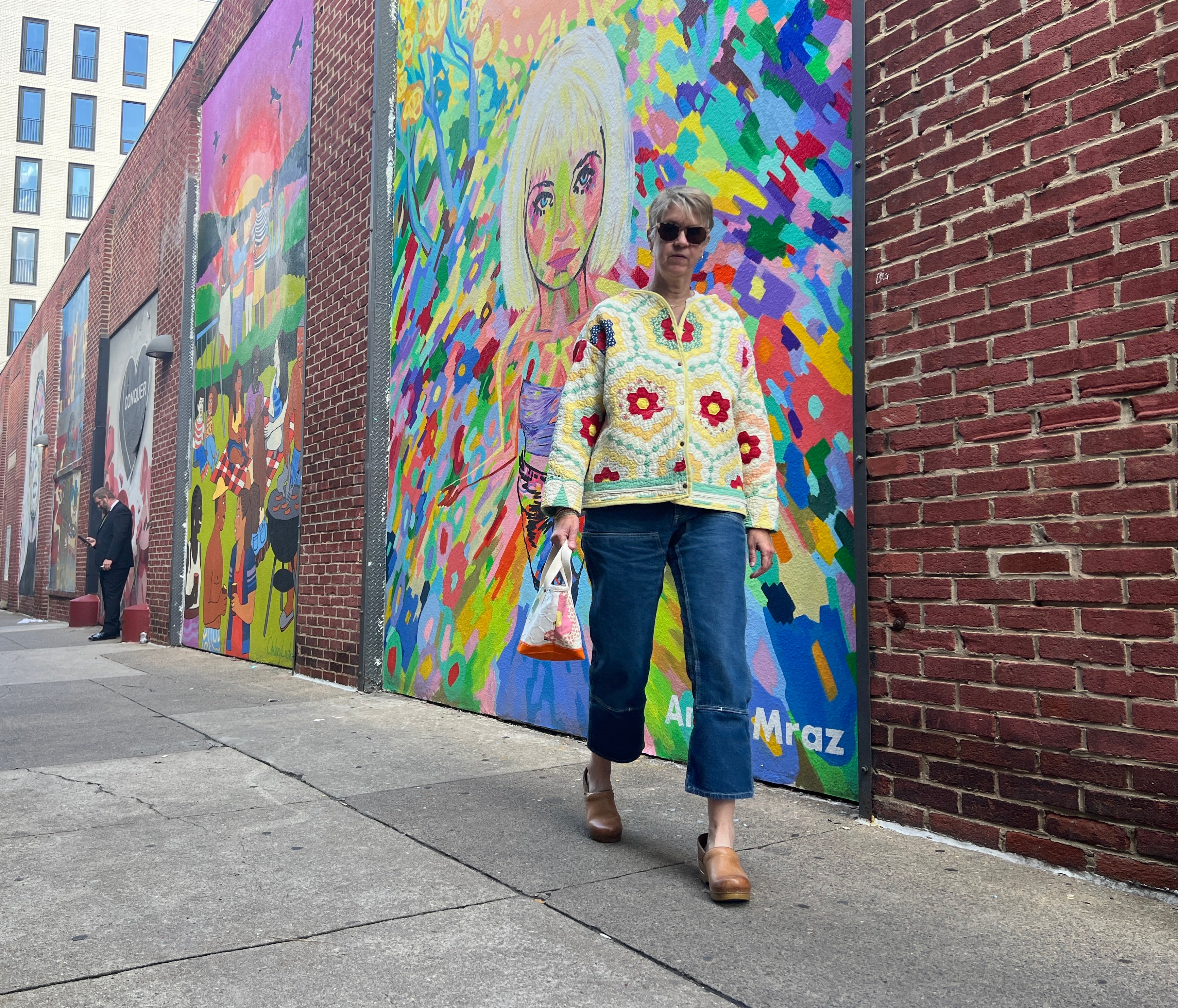 Flower Garden (with green) Quilt Coat