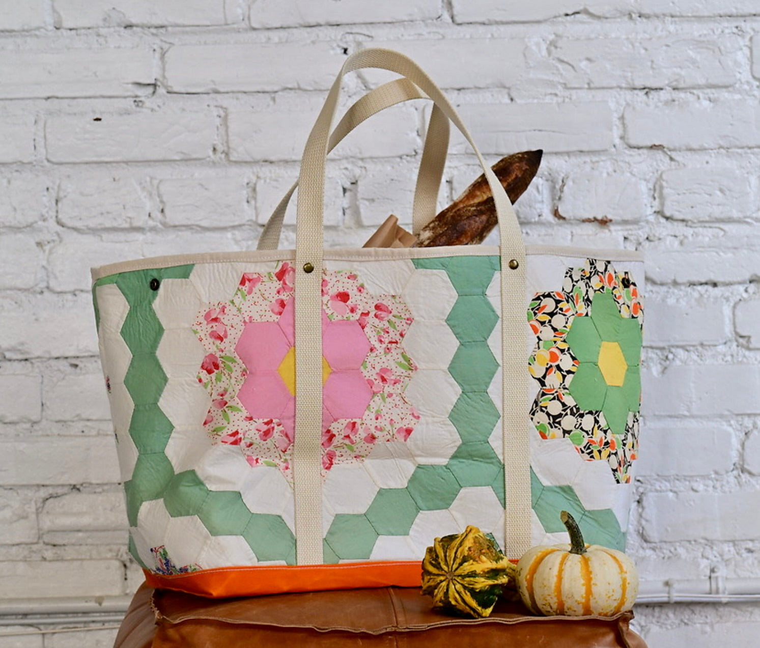 Waxed Canvas Tote Large (Orange #4)
