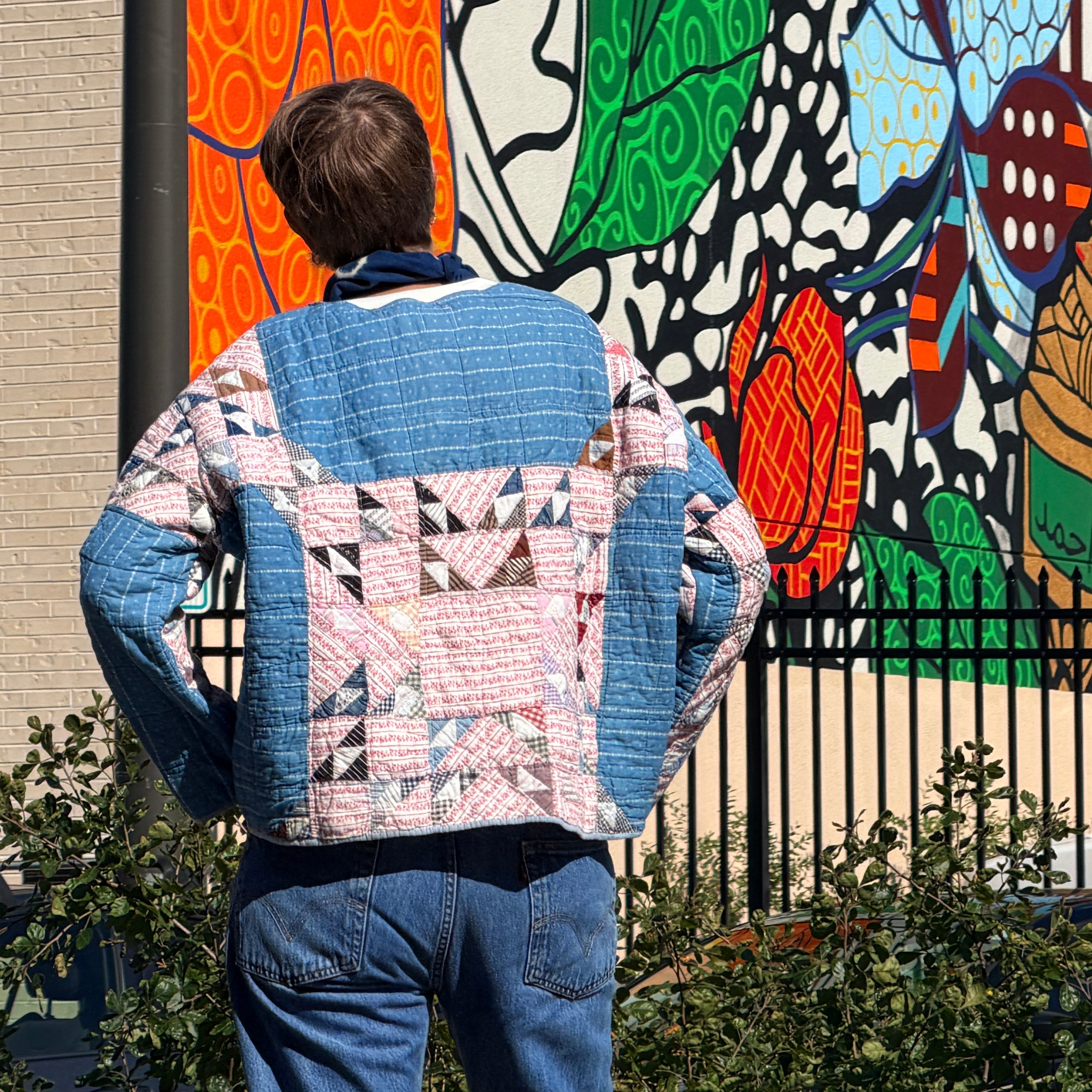 Blue & Red Flying Geese Popover