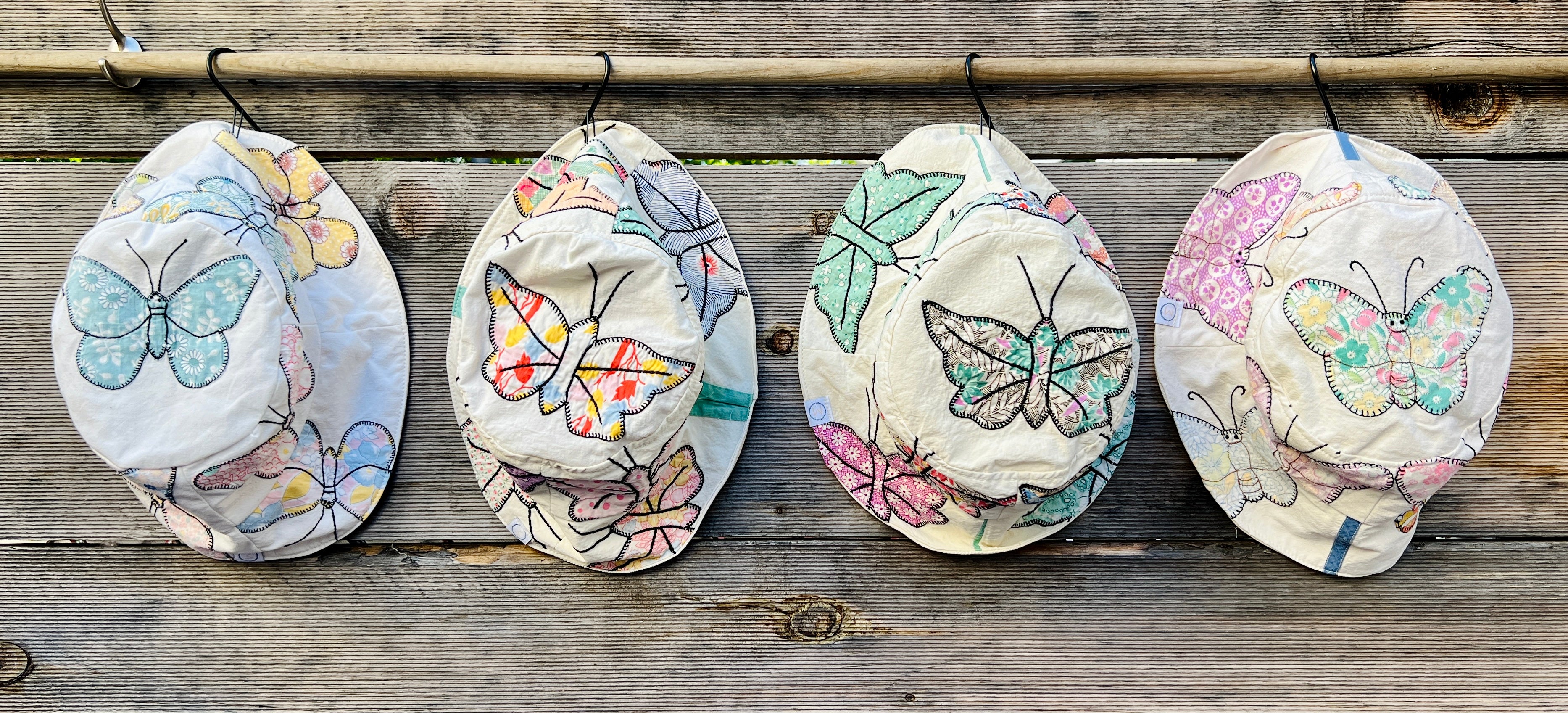 Reversible Butterfly Bucket Hats (Natural)