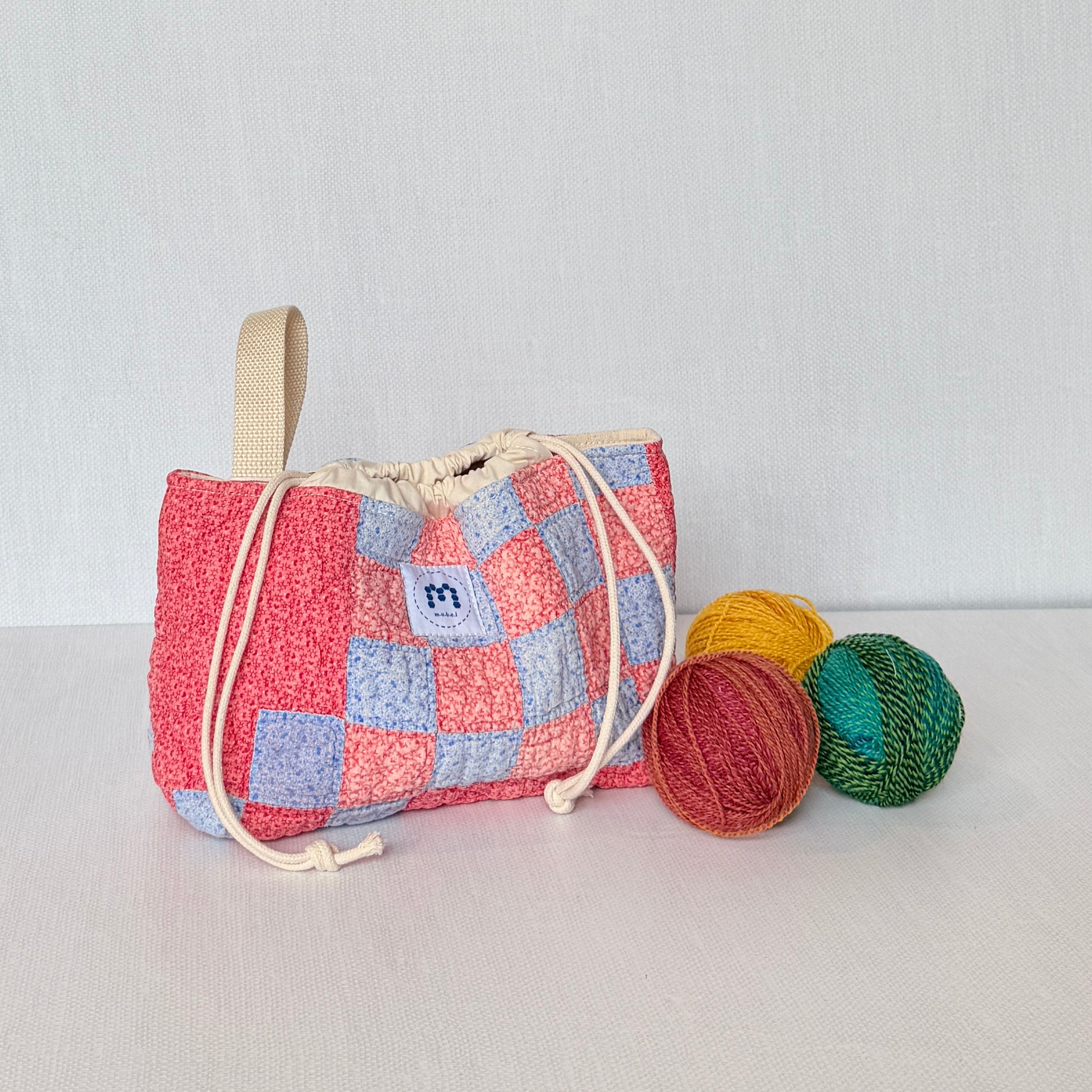 Baby Bucket Bag (Red & Blue Irish Chain)