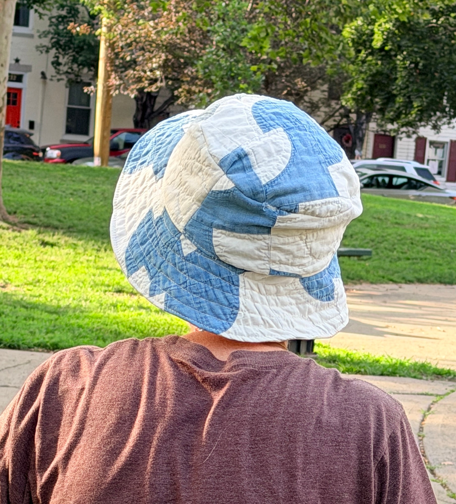Bucket Hat (Faded Blue Drunkard's Path)