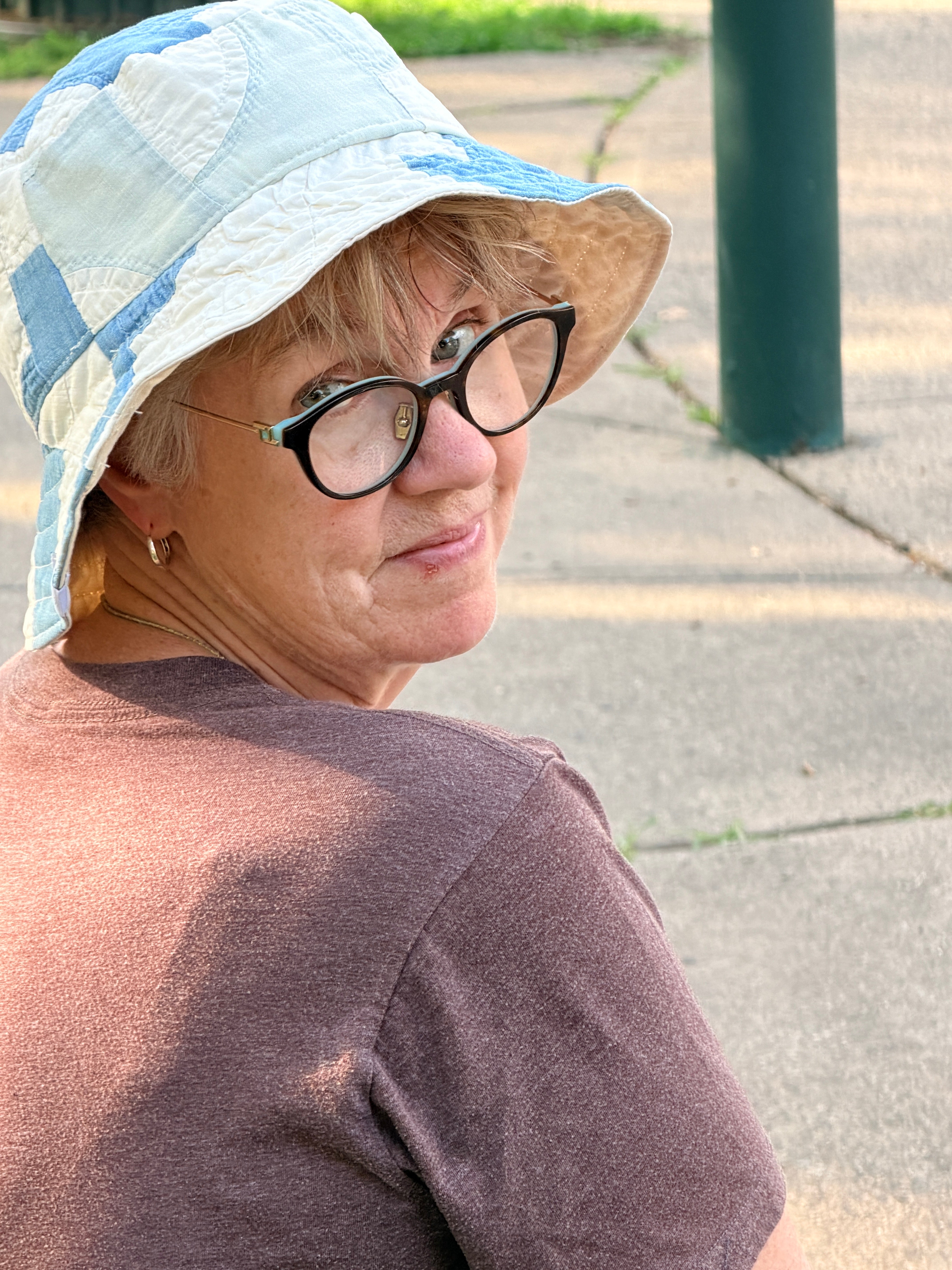 Bucket Hat (Faded Blue Drunkard's Path)