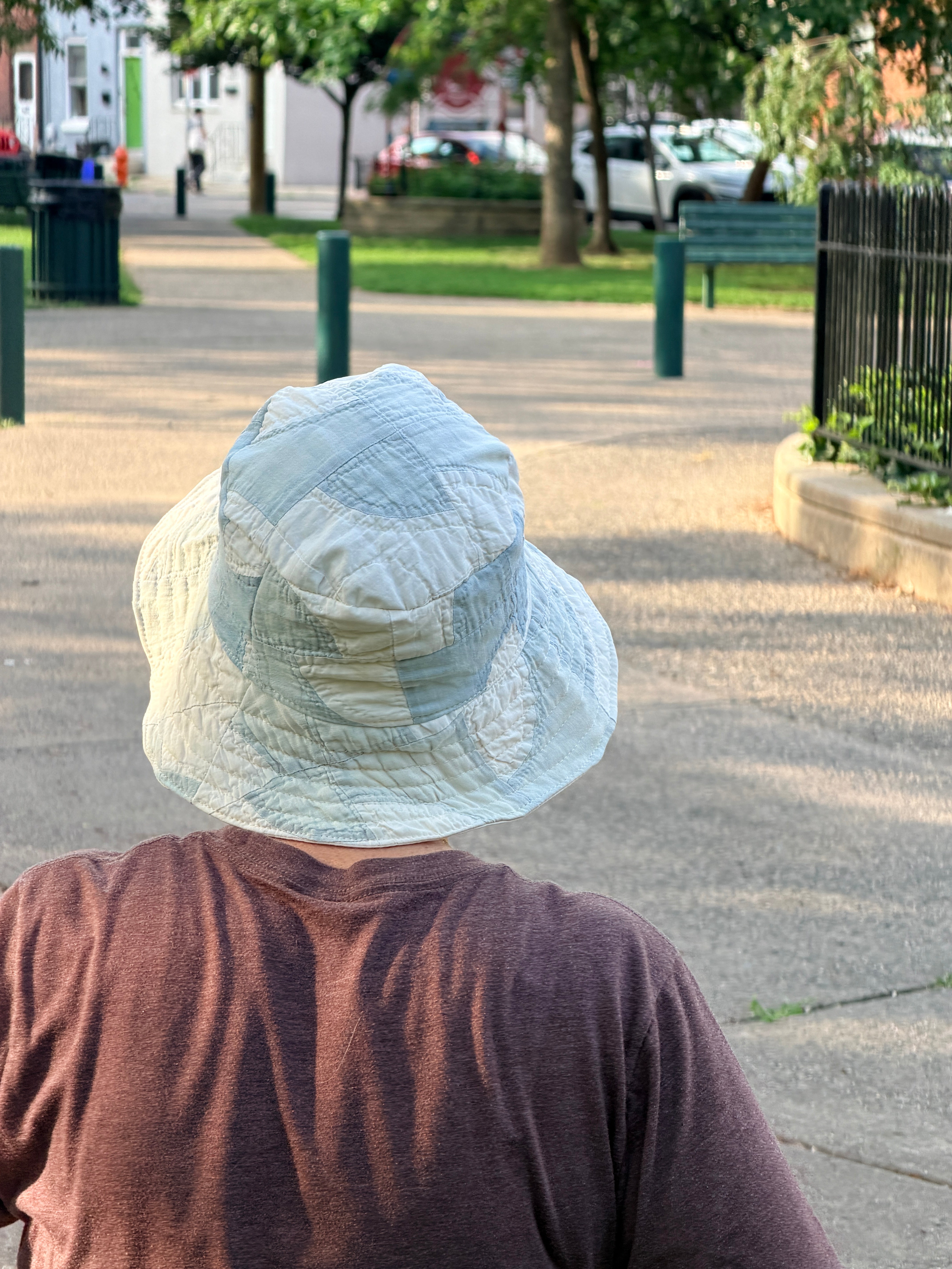 Bucket Hat (Faded Blue Drunkard's Path)