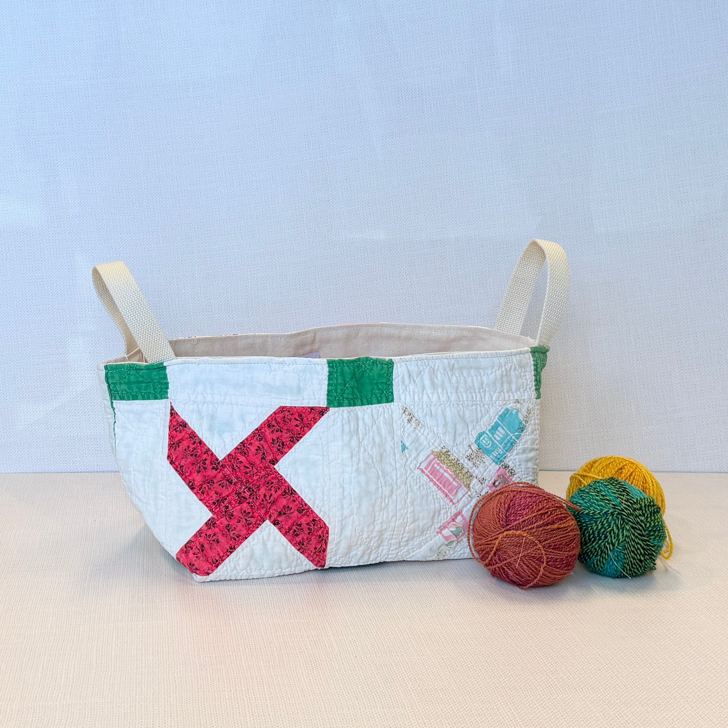 Quilt Basket (Feedsack Whirlygig)