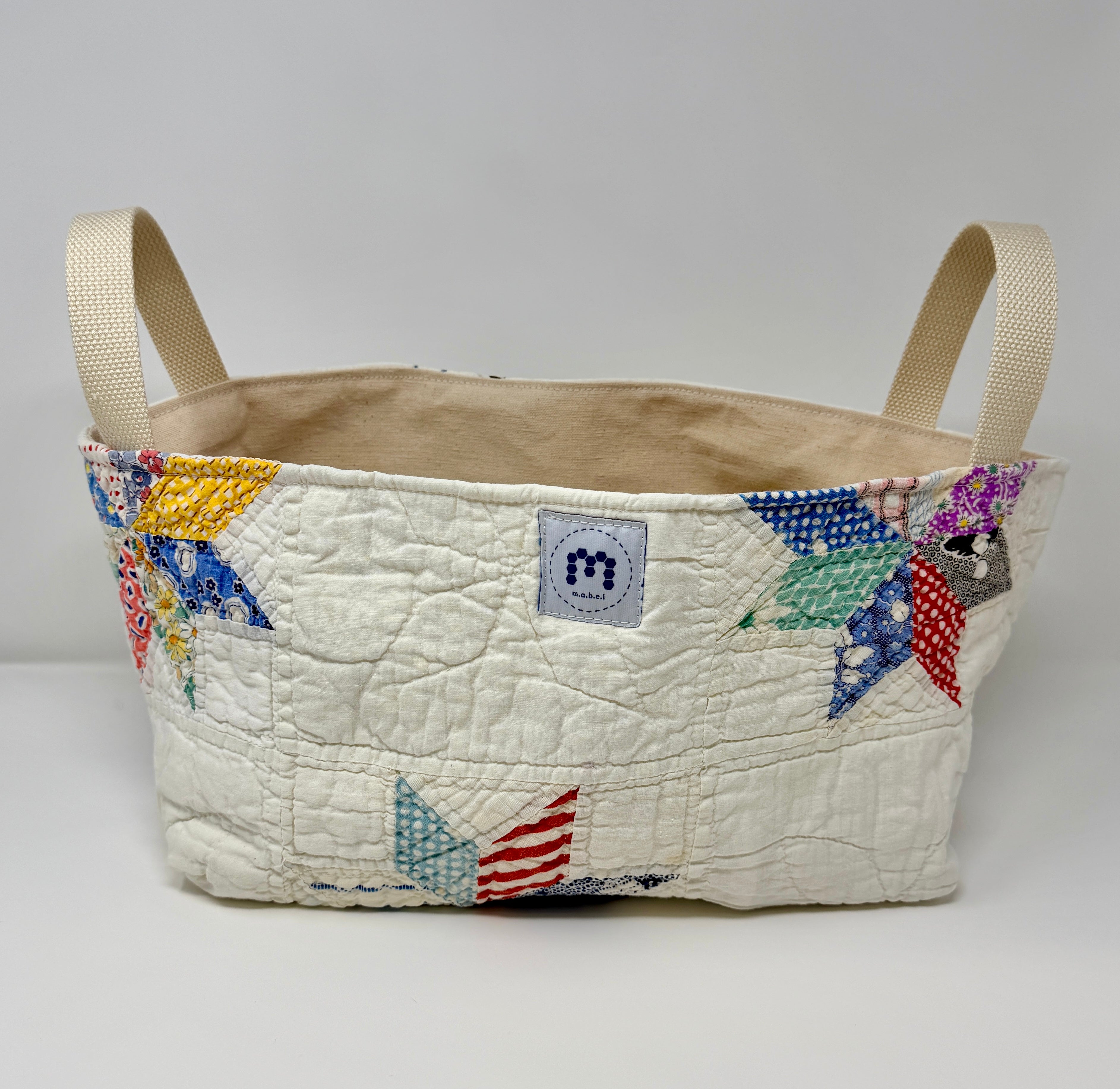 Quilt Basket (Feedsack 8 Point Star #2)