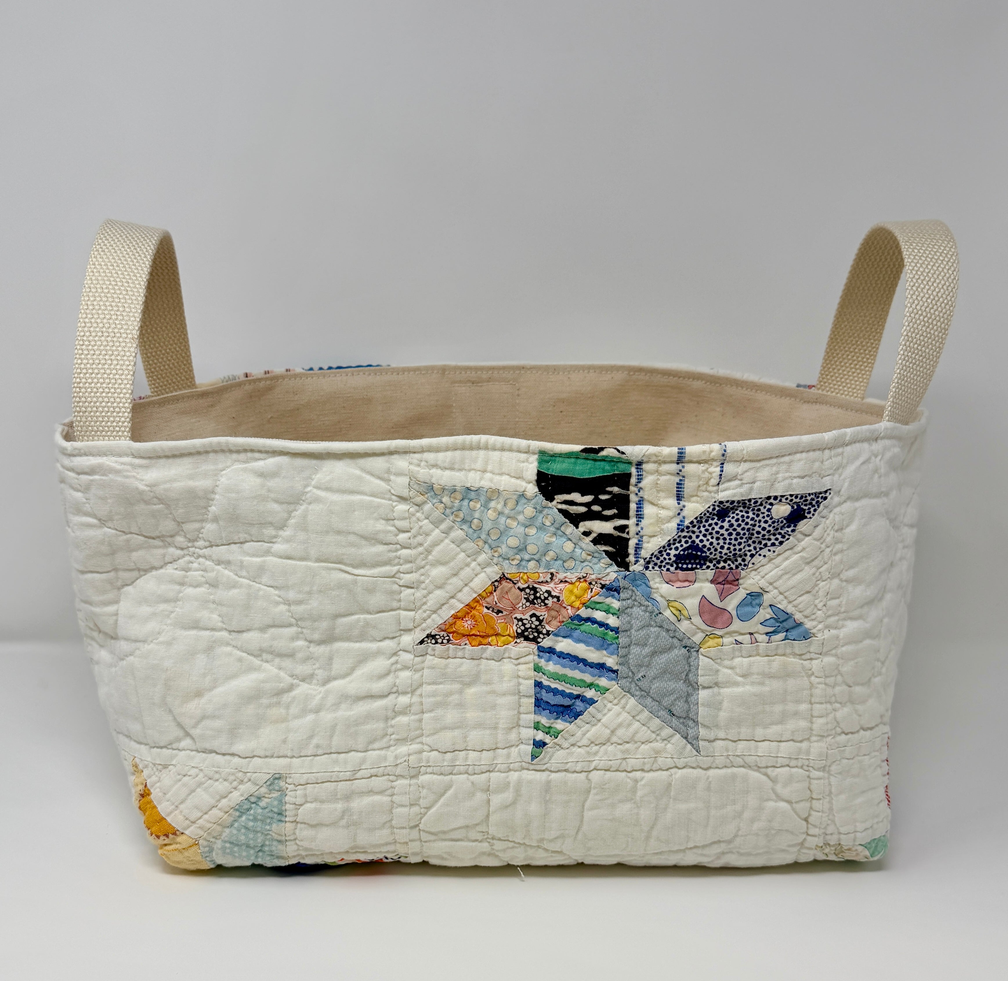 Quilt Basket (Feedsack 8 Point Star #2)