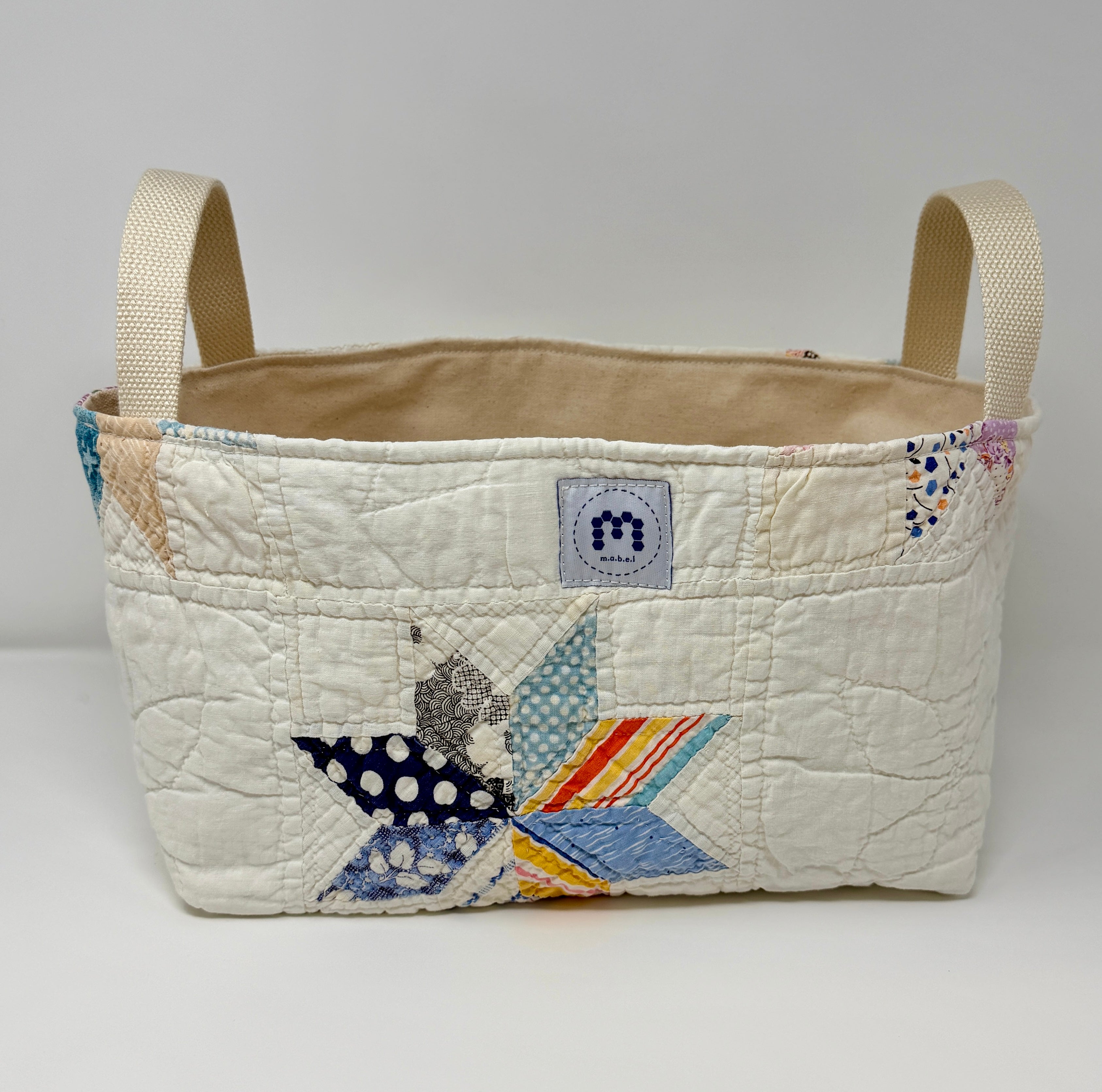 Quilt Basket (Feedsack 8 Point Star #3)