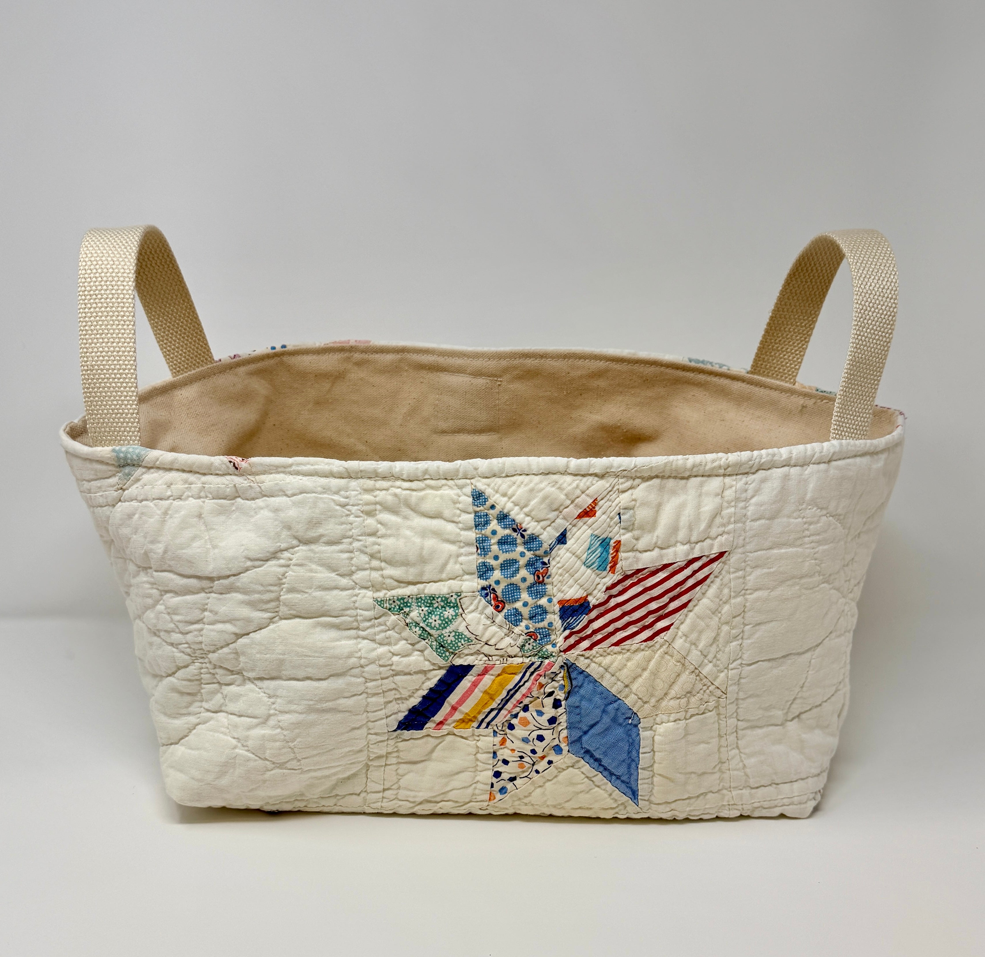 Quilt Basket (Feedsack 8 Point Star #3)