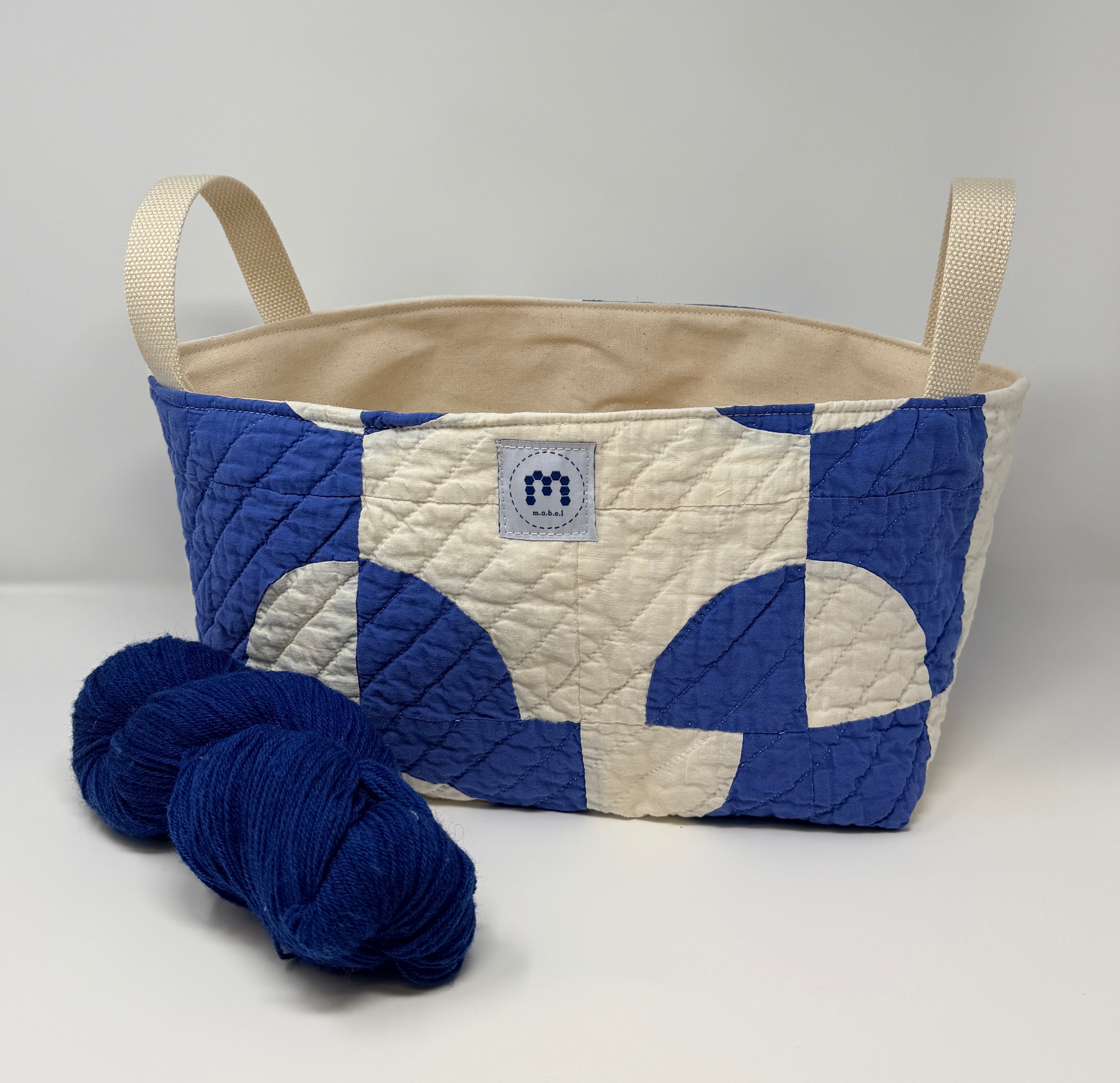 Quilt Basket (Cadet Blue Drunkard's Path)