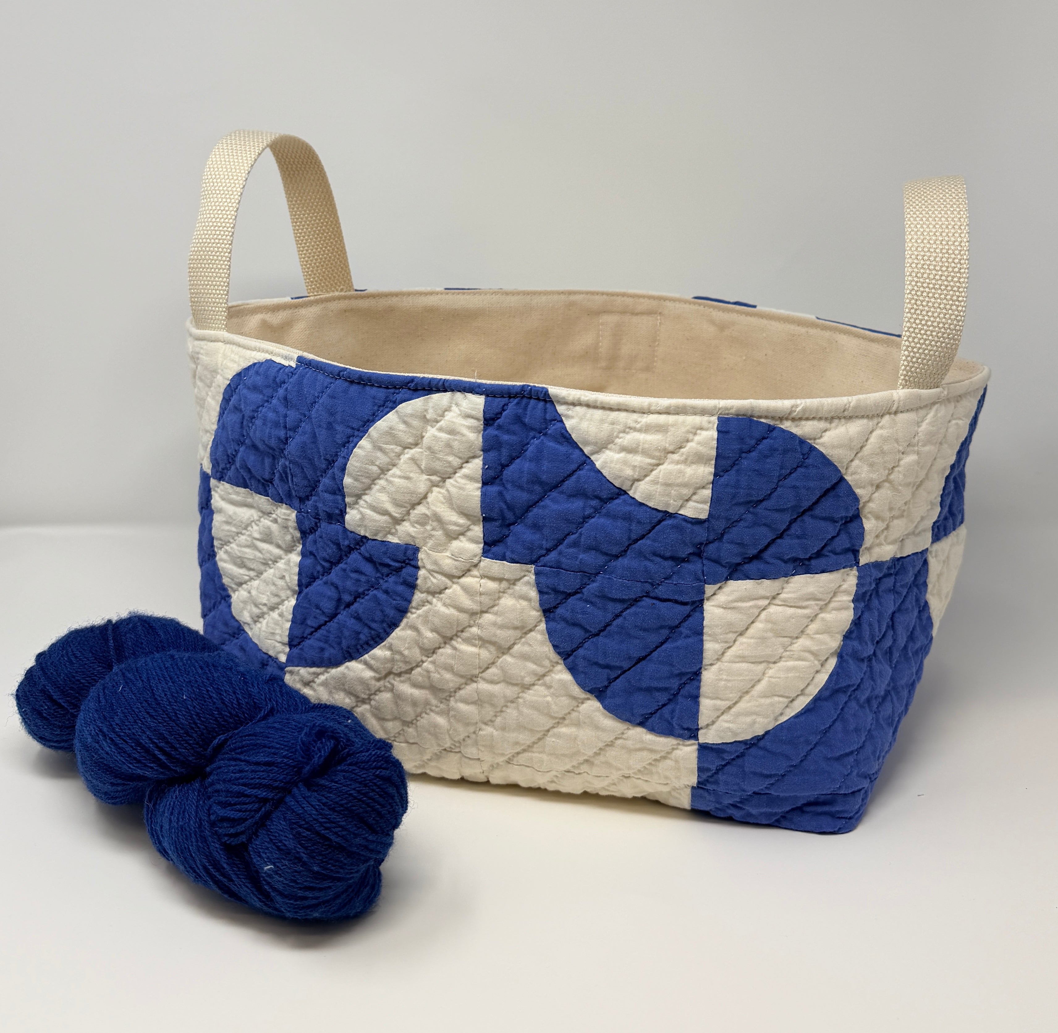 Quilt Basket (Cadet Blue Drunkard's Path)