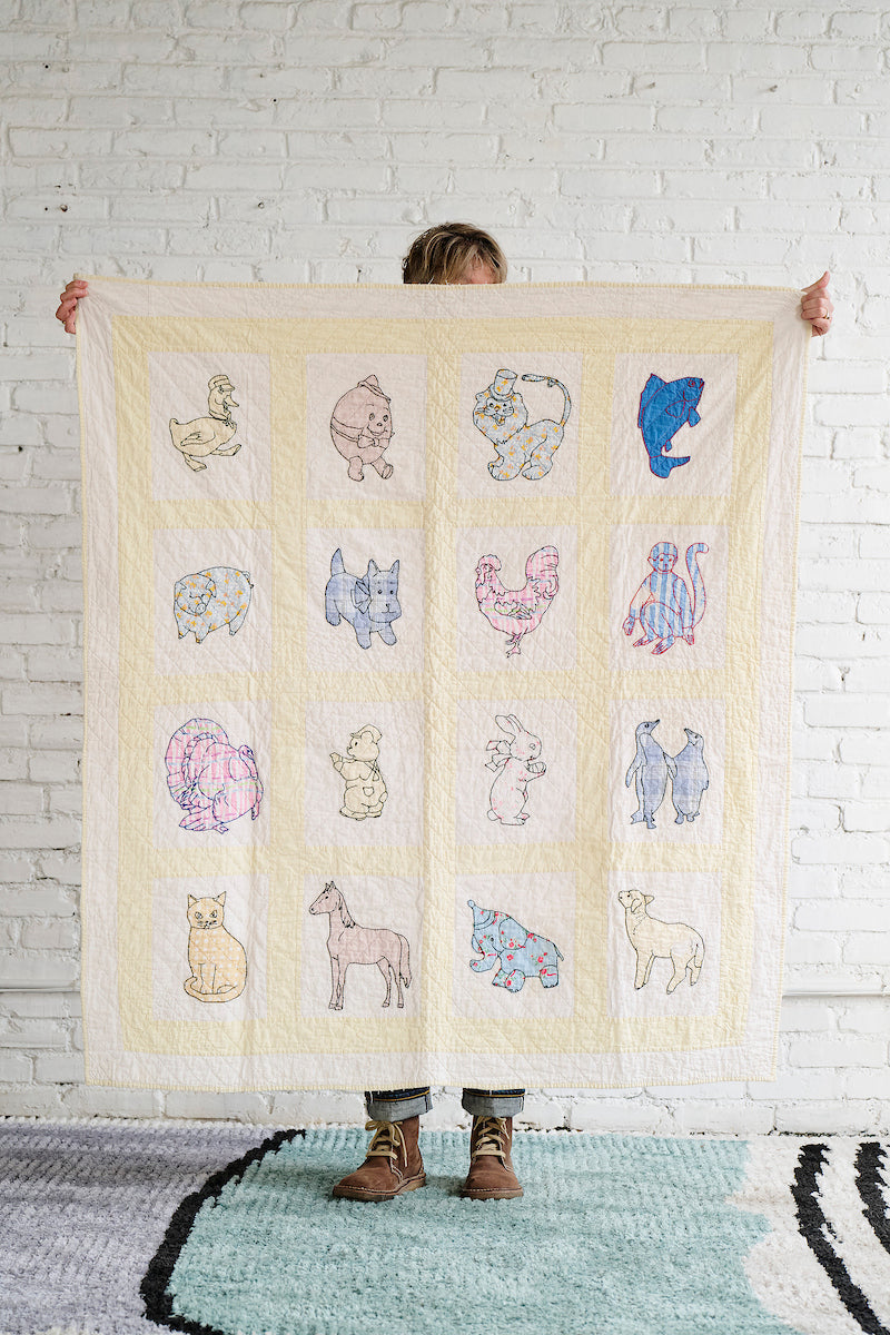 Baby Quilt (Large Embroidered Animals)