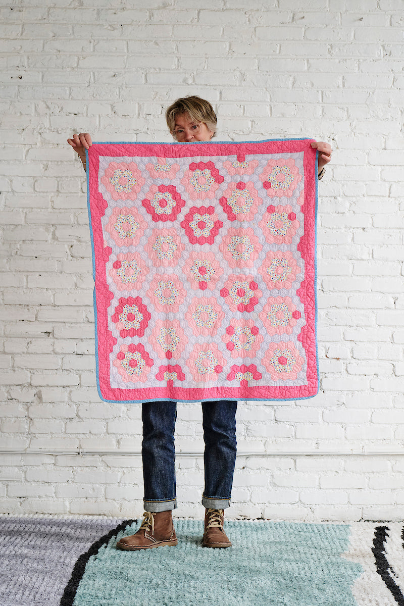 Baby Quilt (Pink Grandmother's Flower Garden)