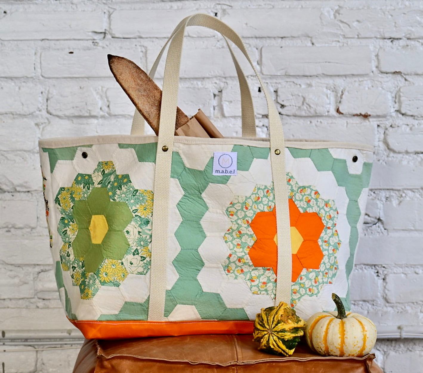 Waxed Canvas Tote Large (Orange #4)
