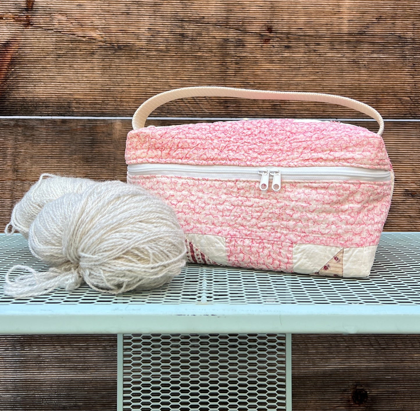 Quilt Box Bag (Pink Churn Dash)