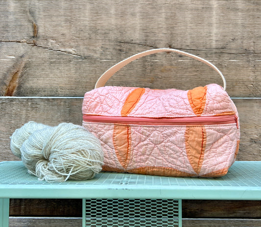 Quilt Box Bag (Pink & Orange Orange Peel)