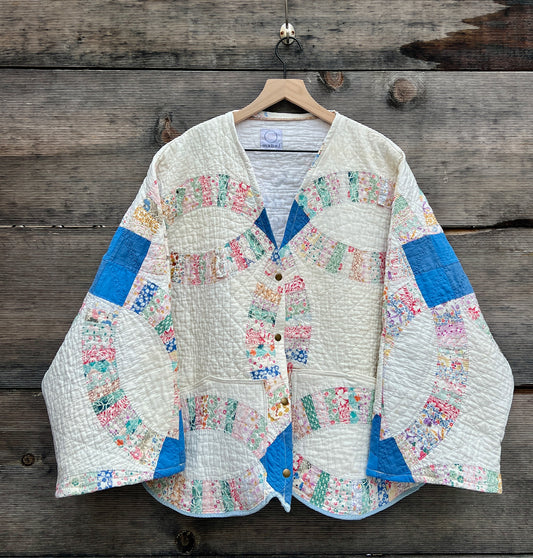 Quilt Cardi (Double Wedding Ring)