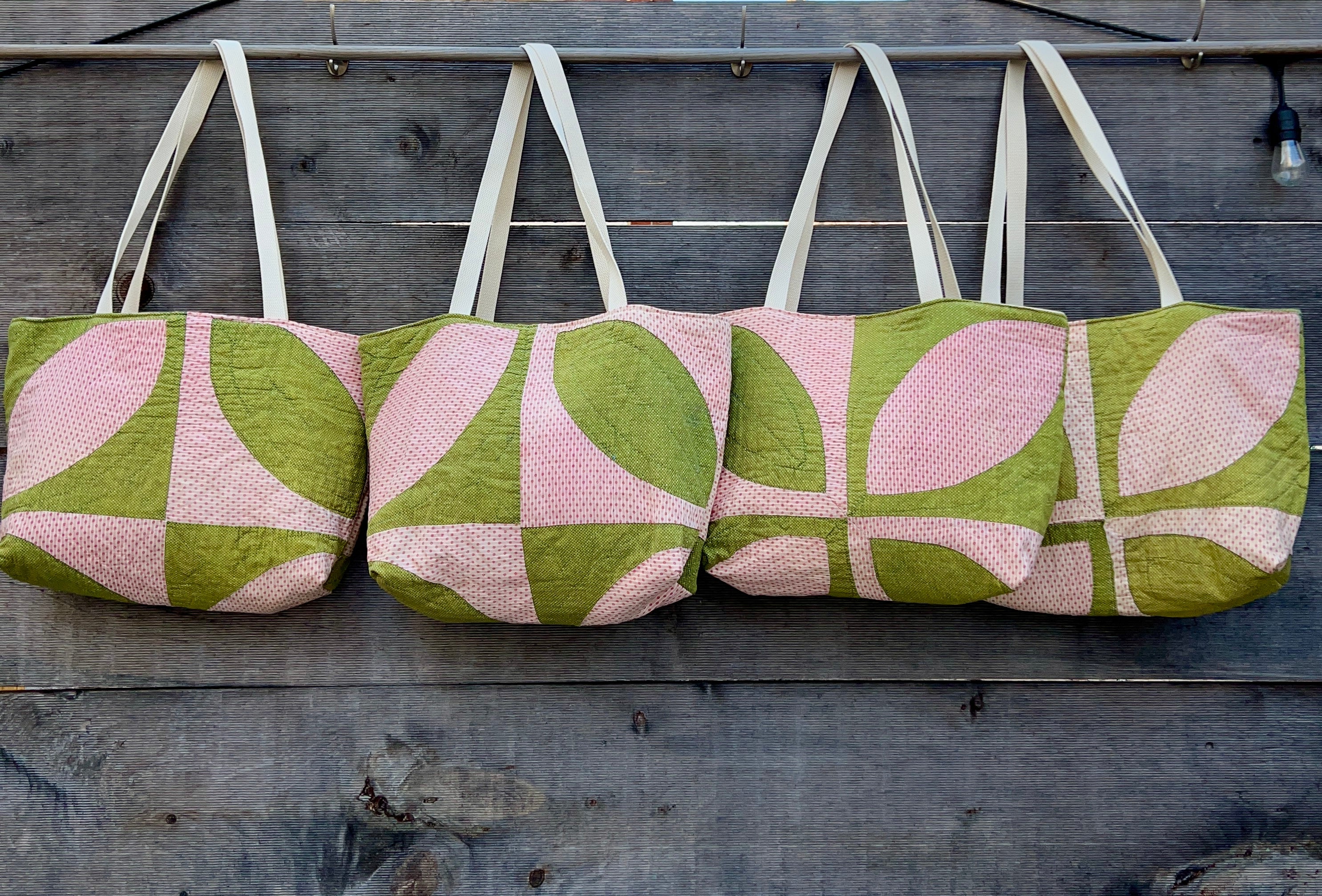 Simple Tote (Pink & Green Orange Peel)