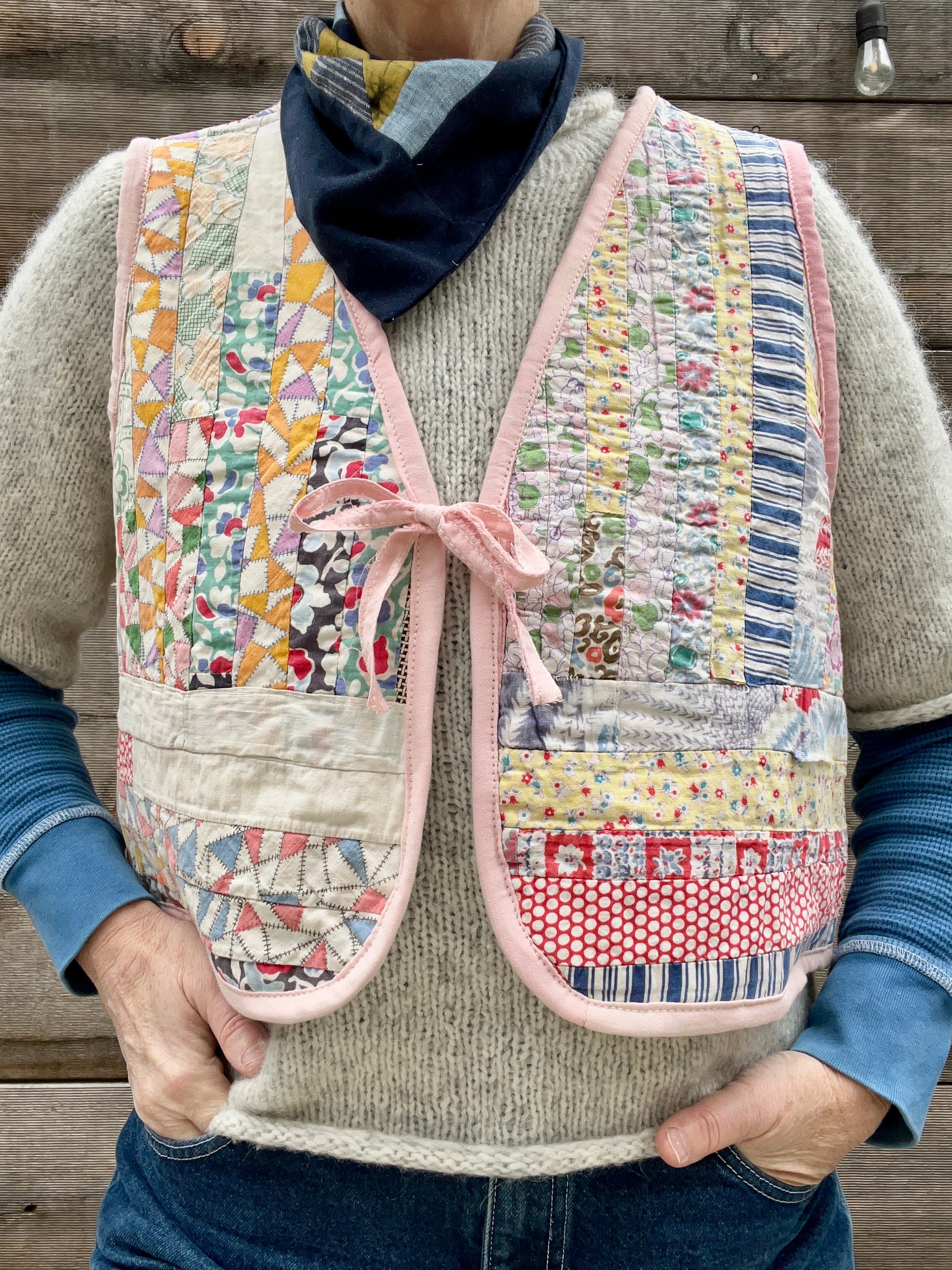 Tie Vest (Pink String Quilt)