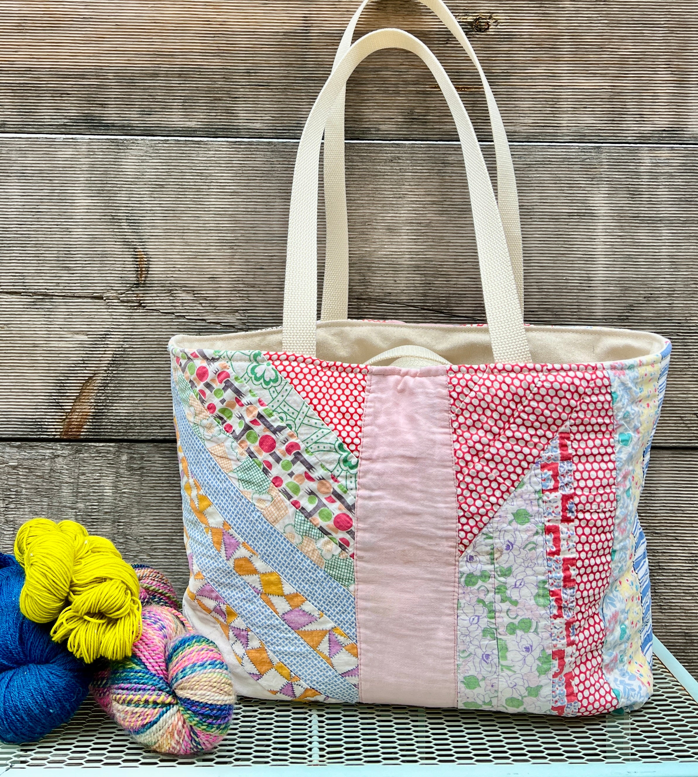 Simple Tote (Pink String Quilt)