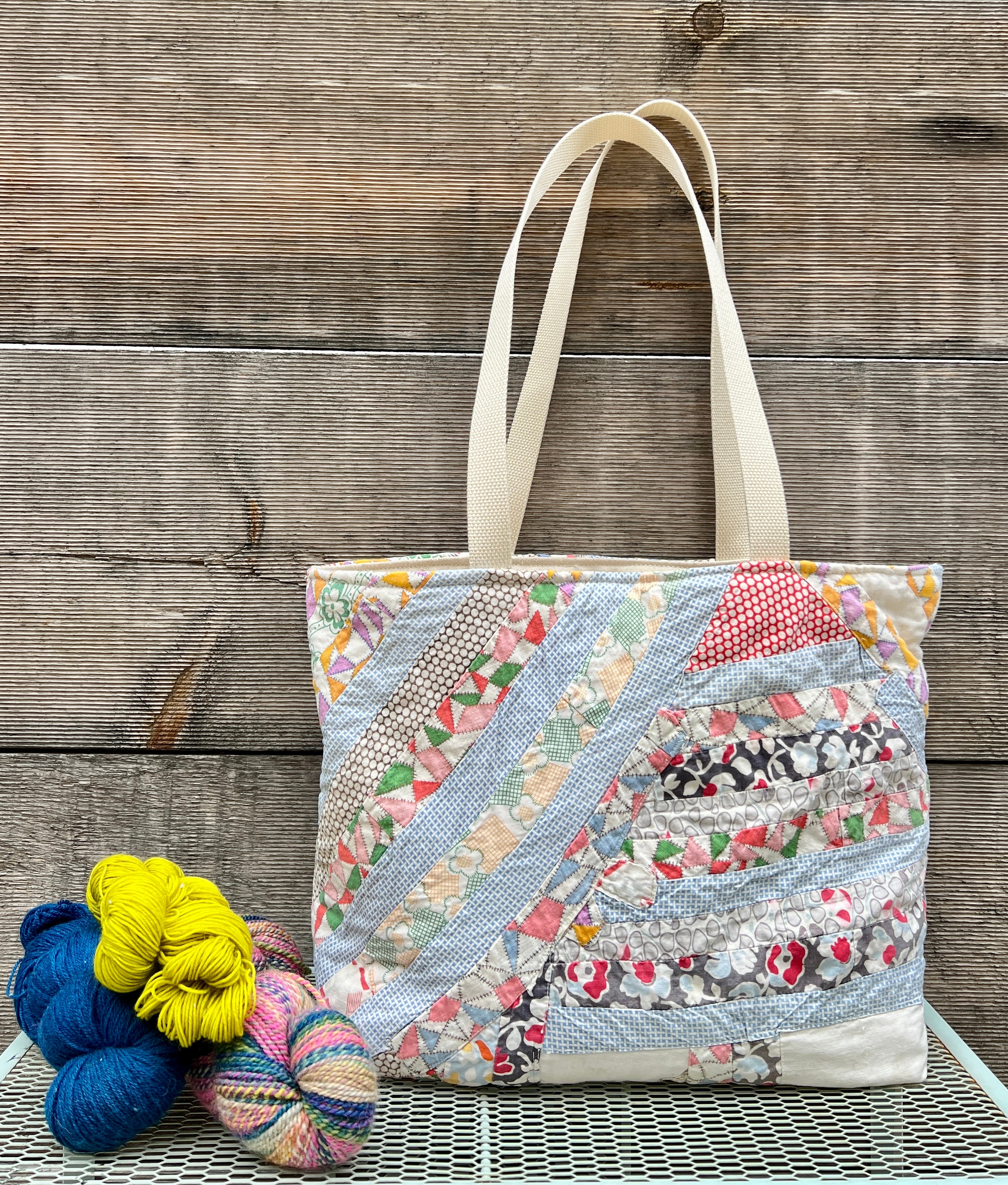 Simple Tote (Pink String Quilt)