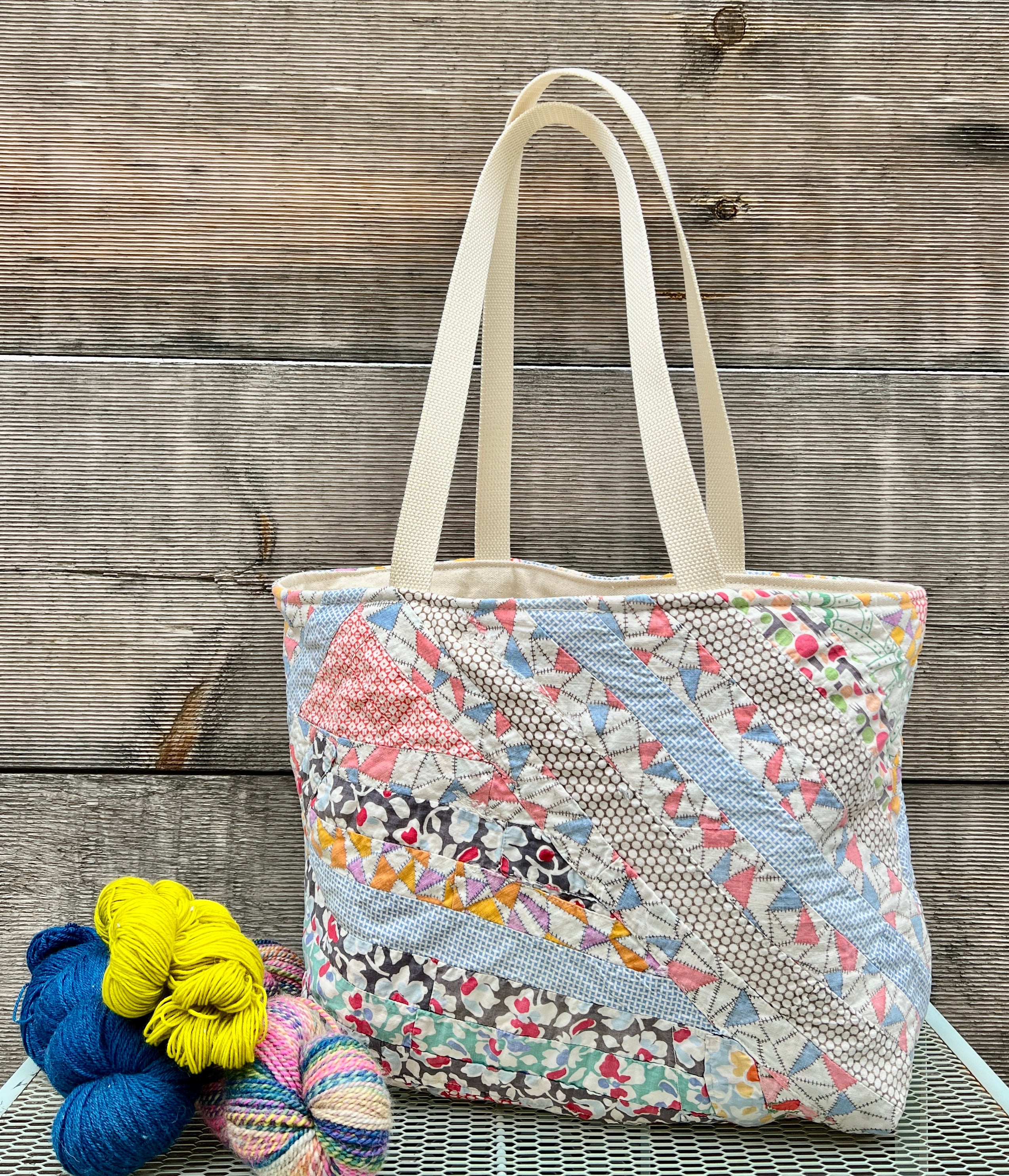 Simple Tote (Pink String Quilt)