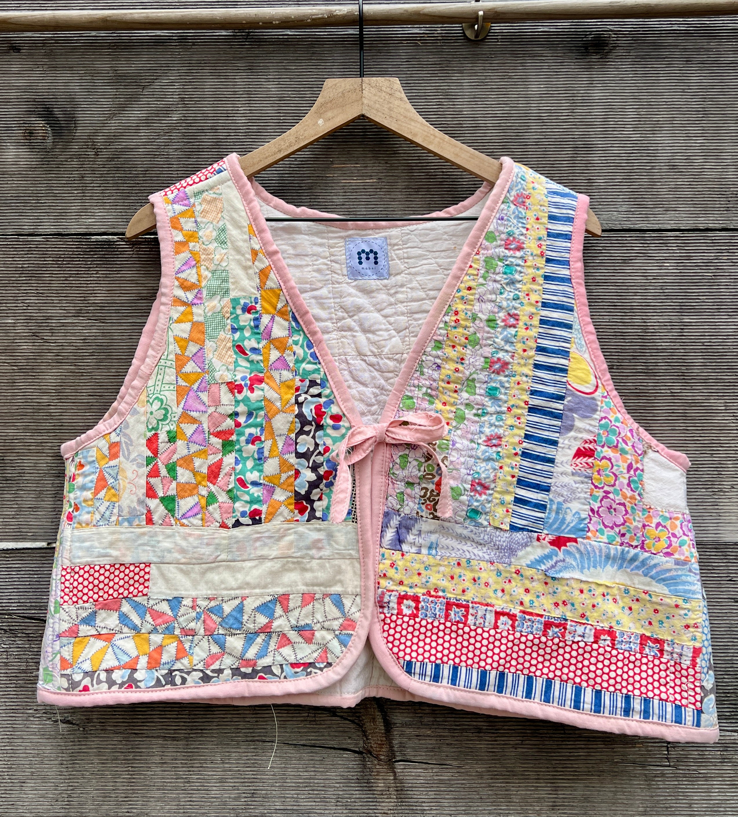 Tie Vest (Pink String Quilt)