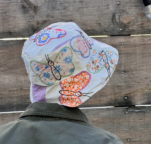 PRE-ORDER Reversible Butterfly Bucket Hats (Indigo)