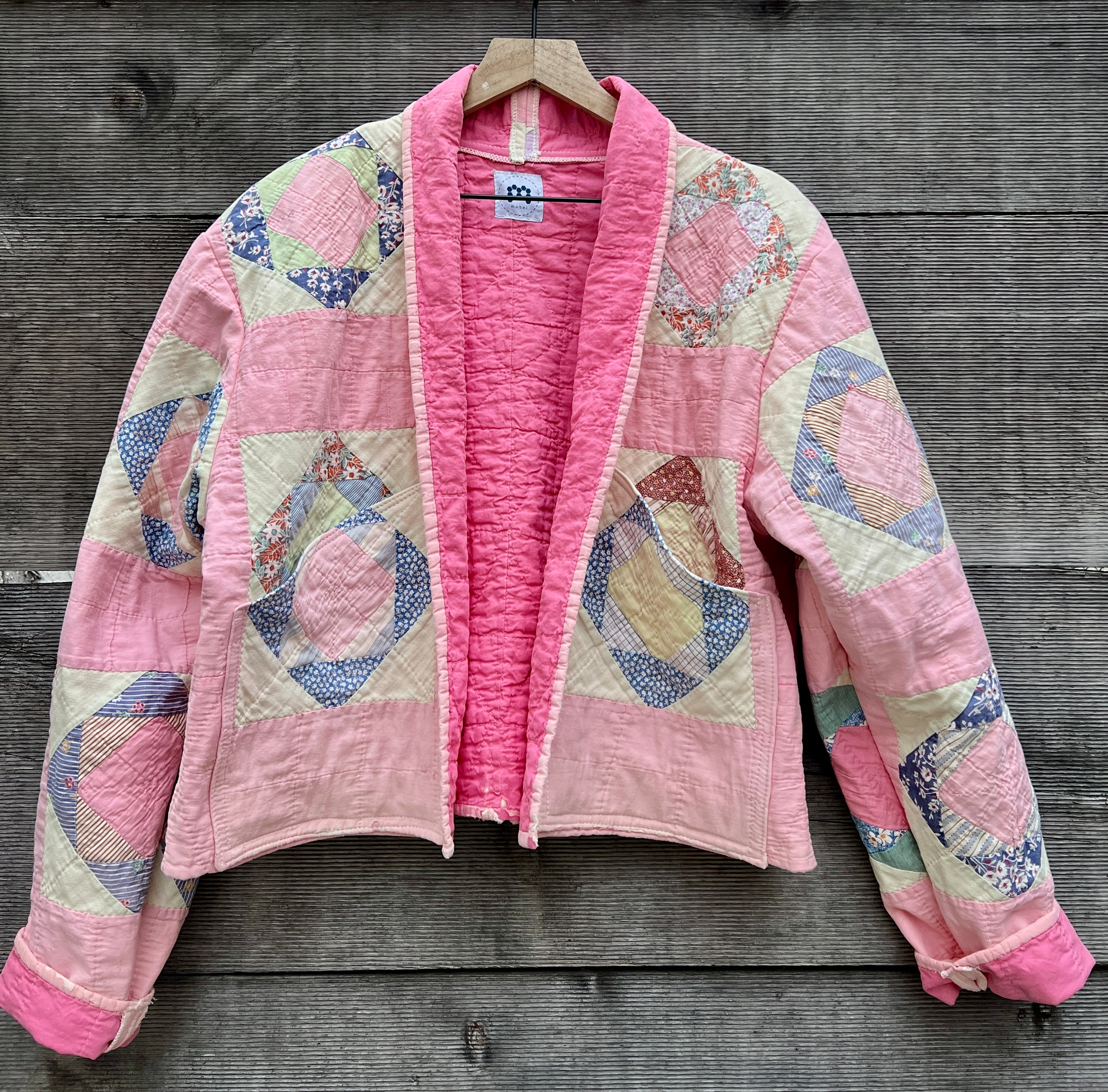 Spring Quilt Jacket (Pink Square in a Square)