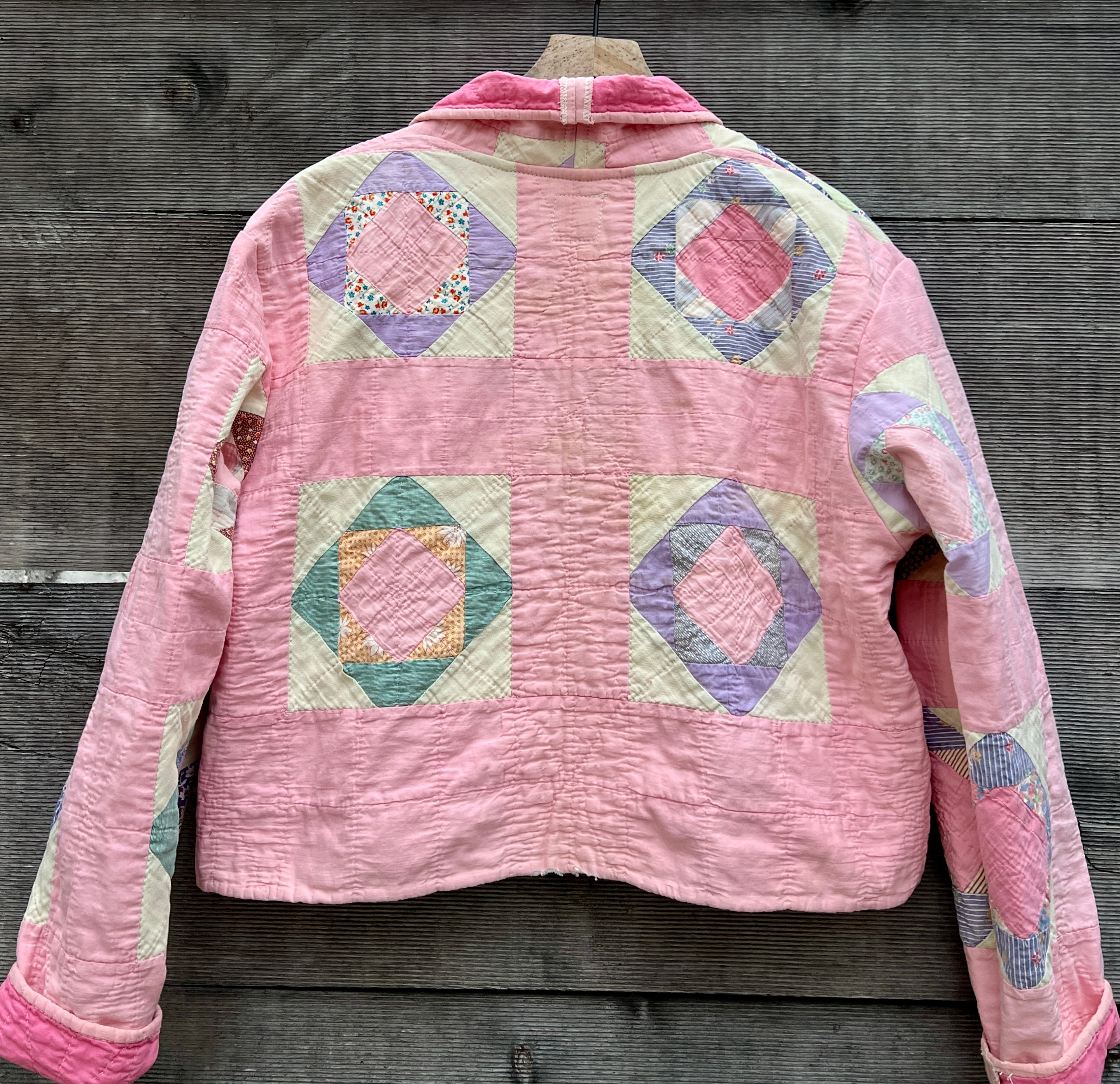 Spring Quilt Jacket (Pink Square in a Square)