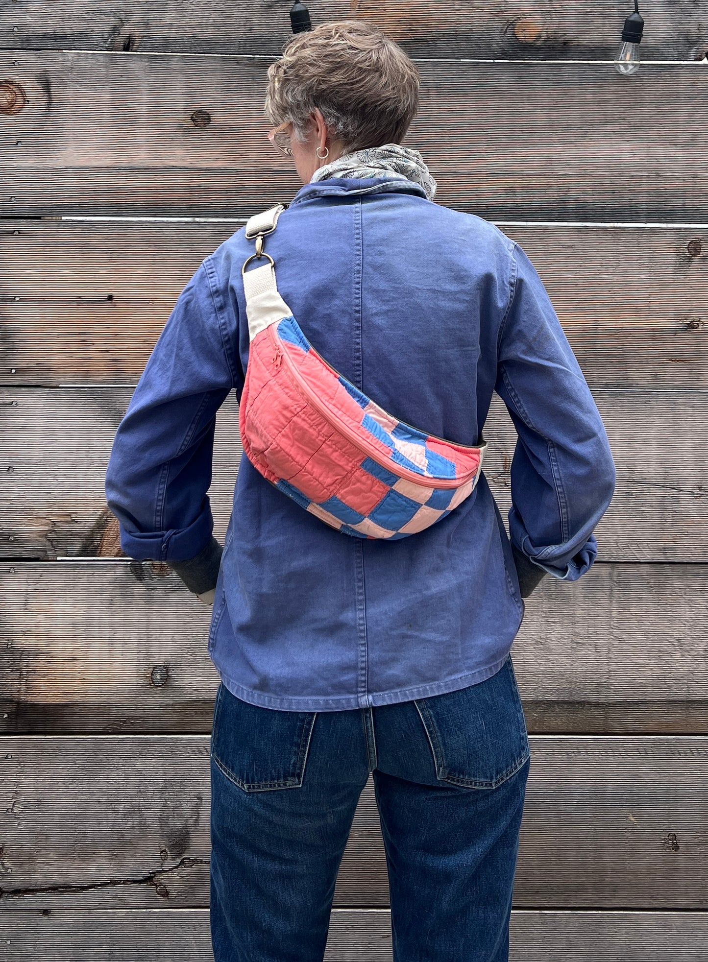 Sling Bag (Peach & Blue Double Irish Chain)