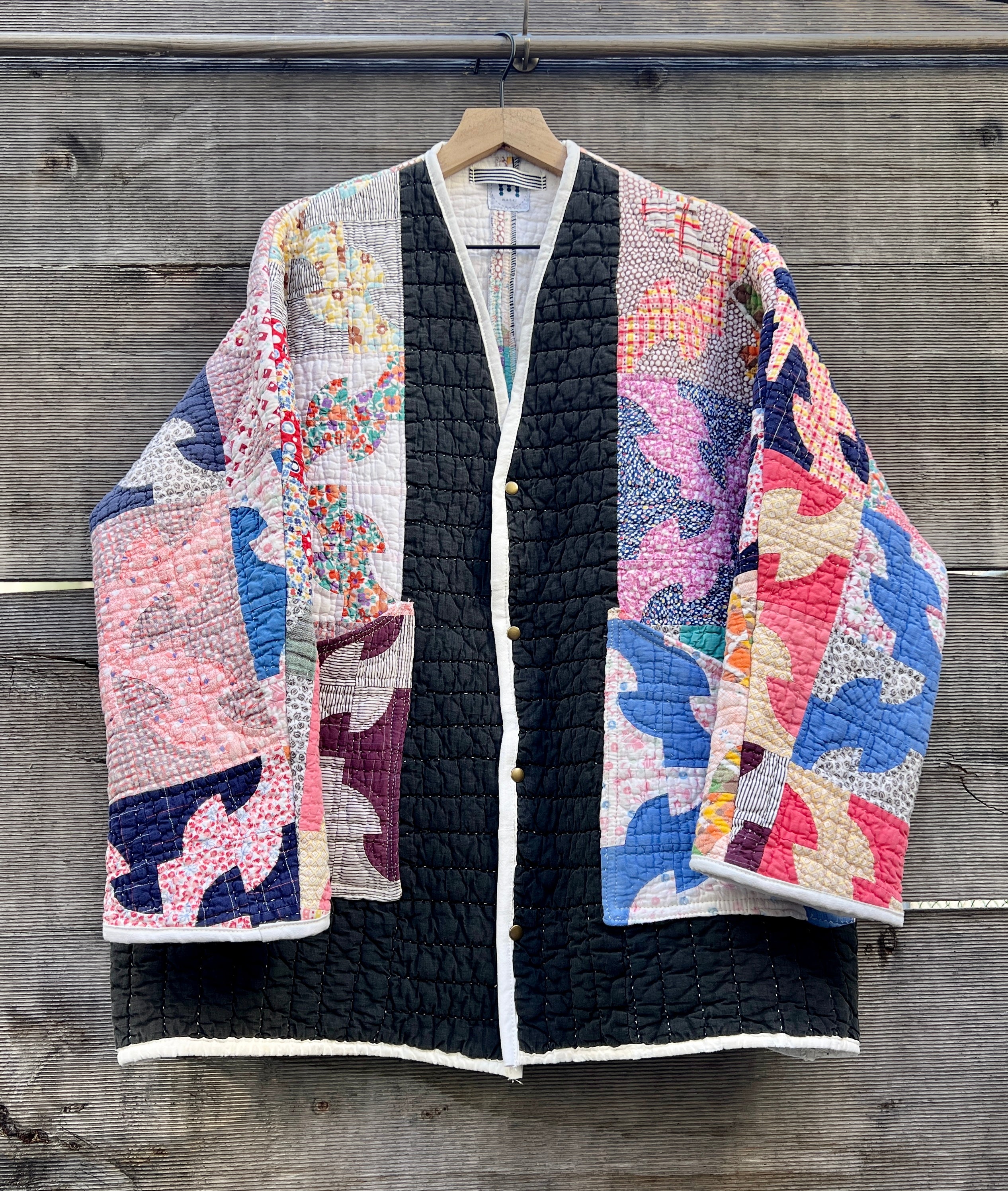 Quilt Coat (Bright Scrappy Drunkard's Path)