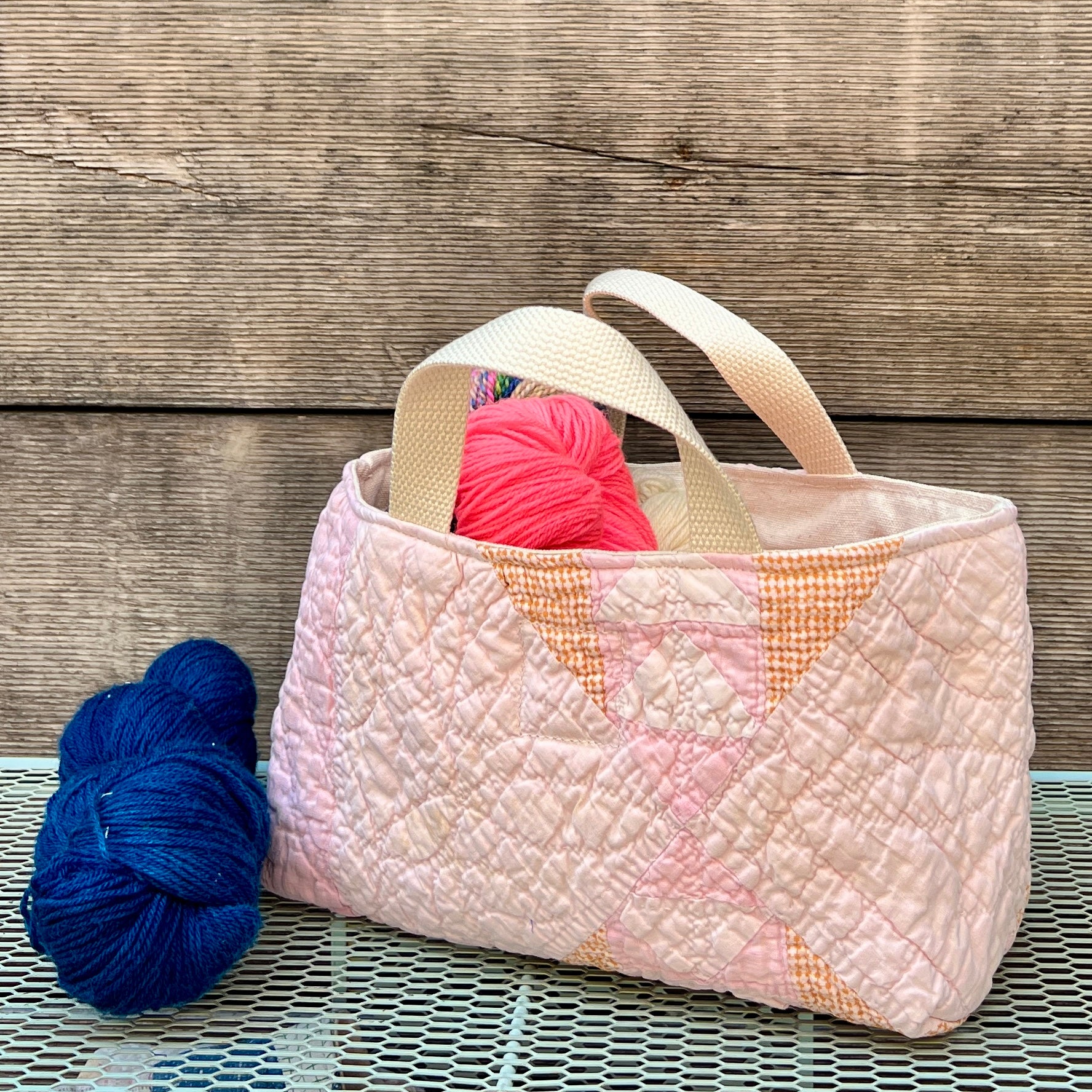 Maker Caddy Large (Pink & Orange Flying Geese)