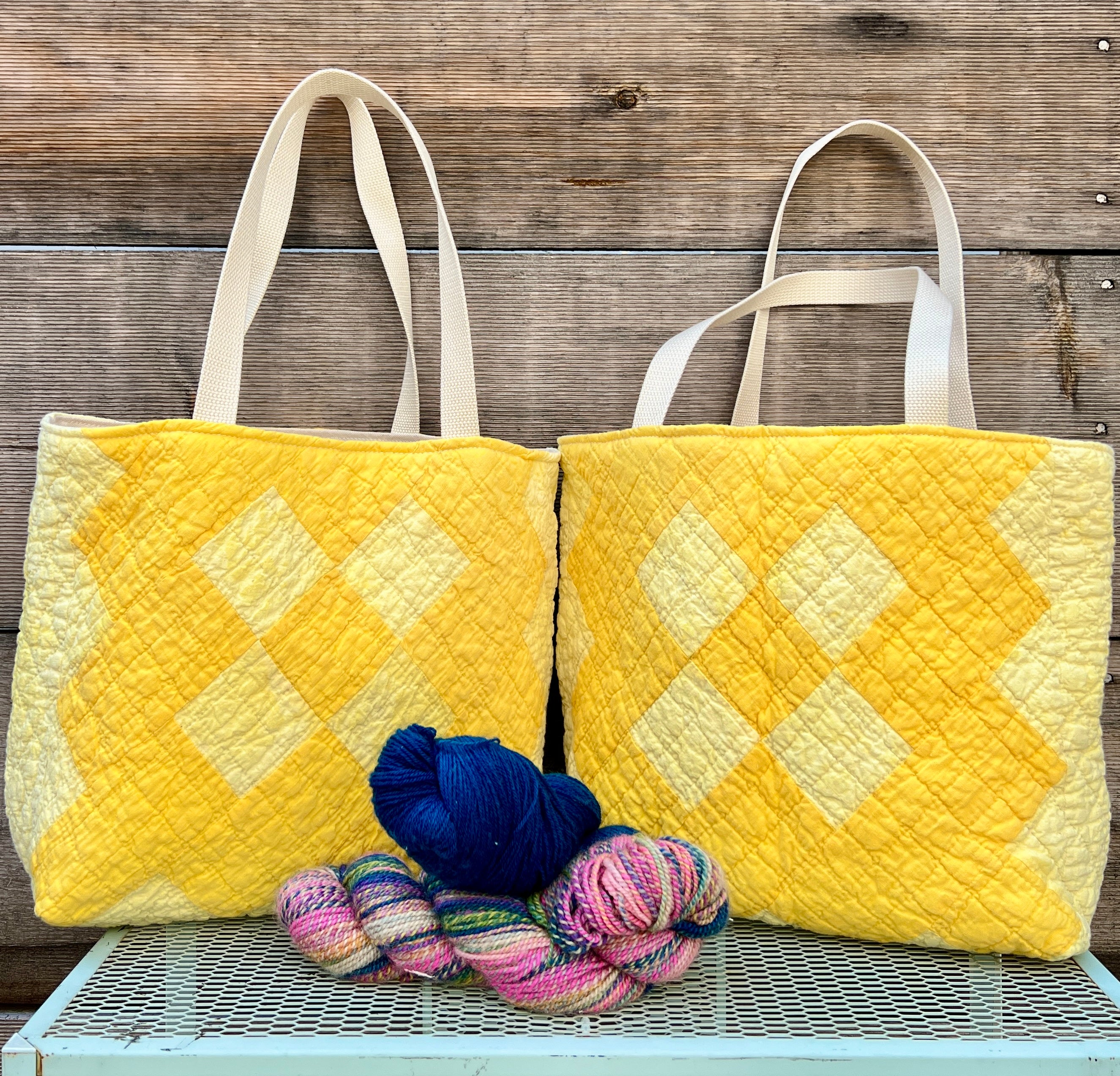 Simple Tote (Yellow Churn Dash)