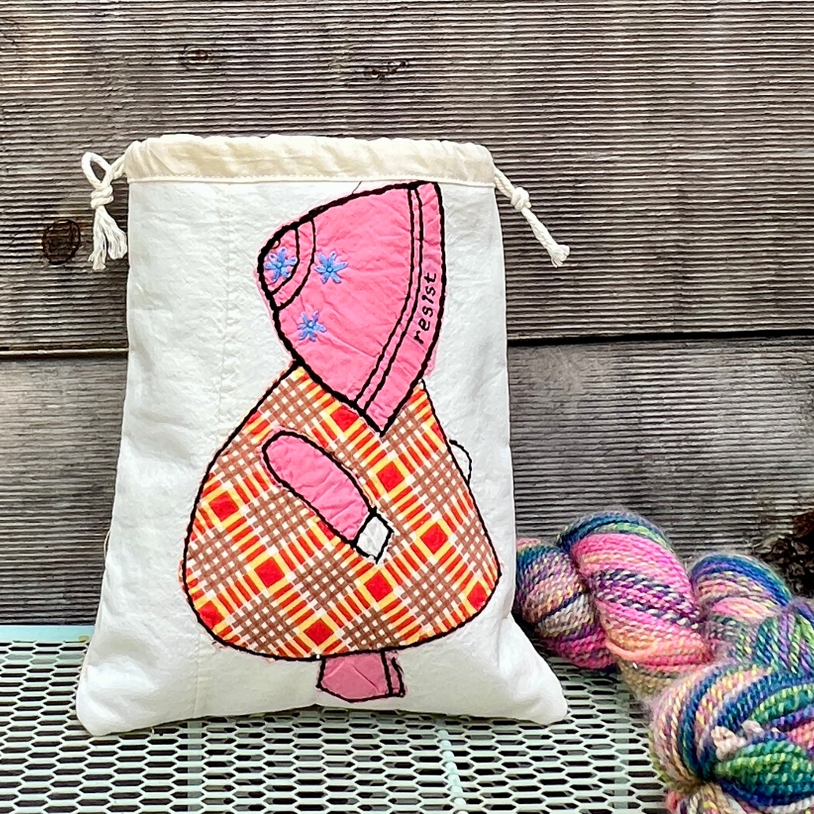 Sunbonnet Sue Resist (Red & Brown Plaid)