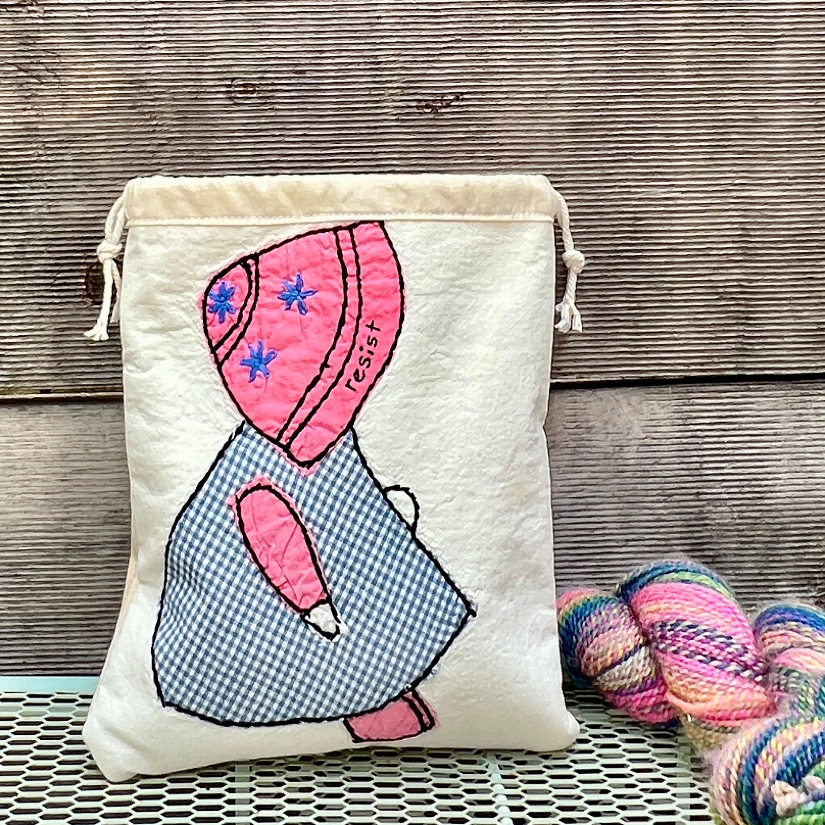 Sunbonnet Sue Resist (Blue Gingham)