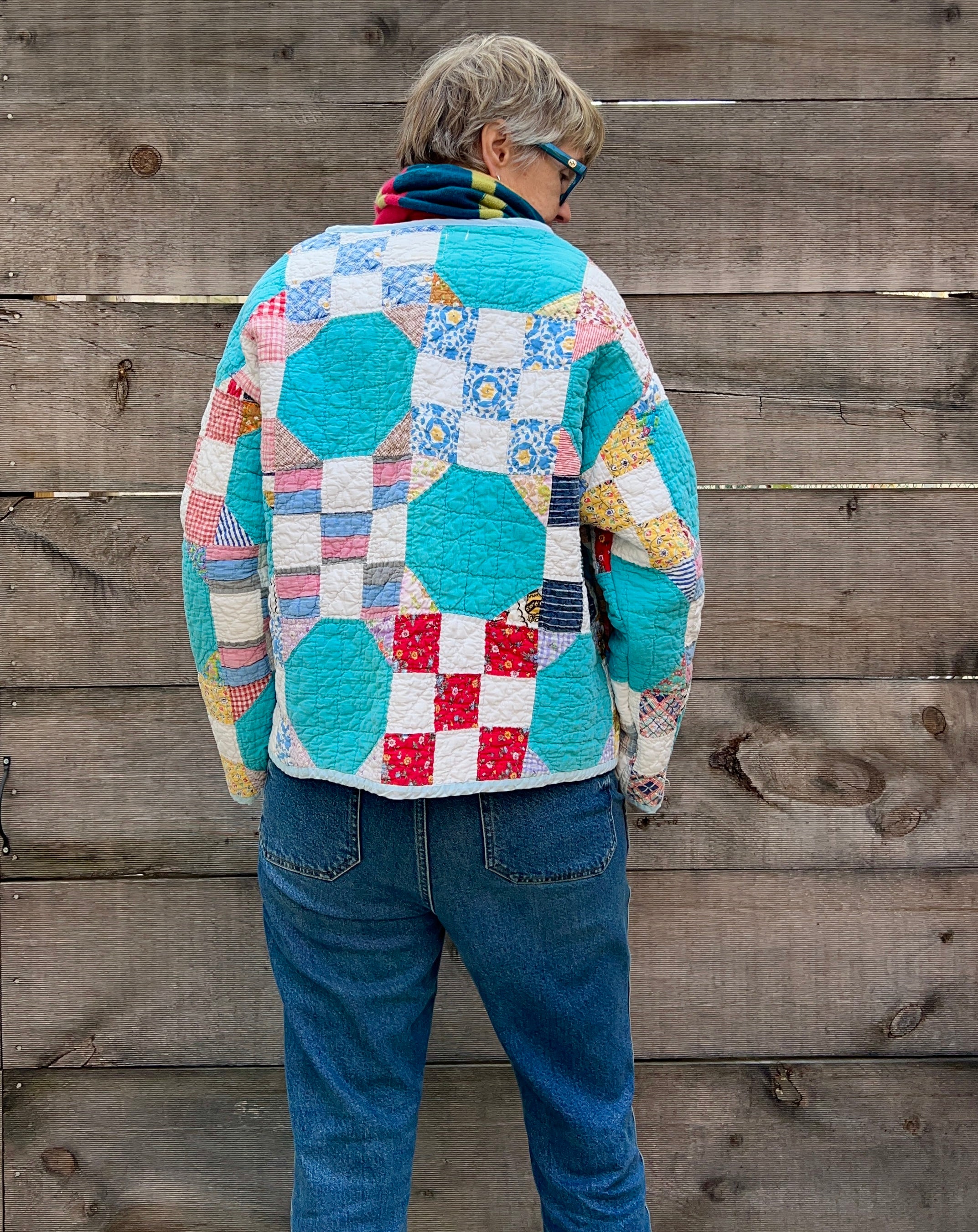 Quilt Coat (Turquoise 9 Patch)