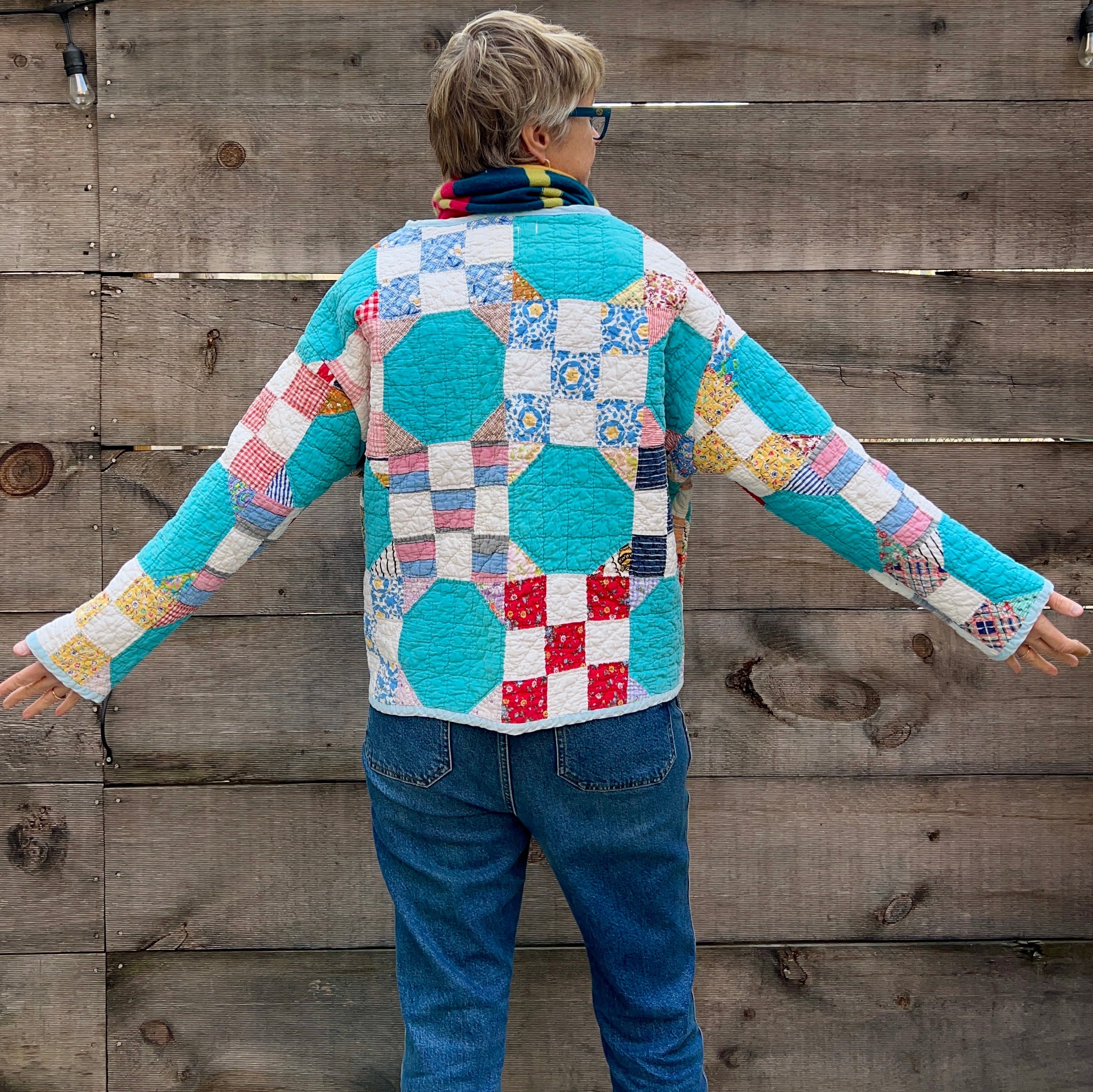 Quilt Coat (Turquoise 9 Patch)