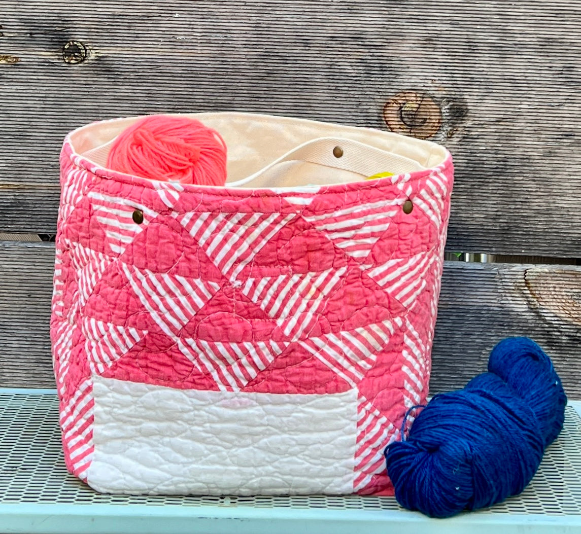 Quilt Bin (Red Ocean Wave)