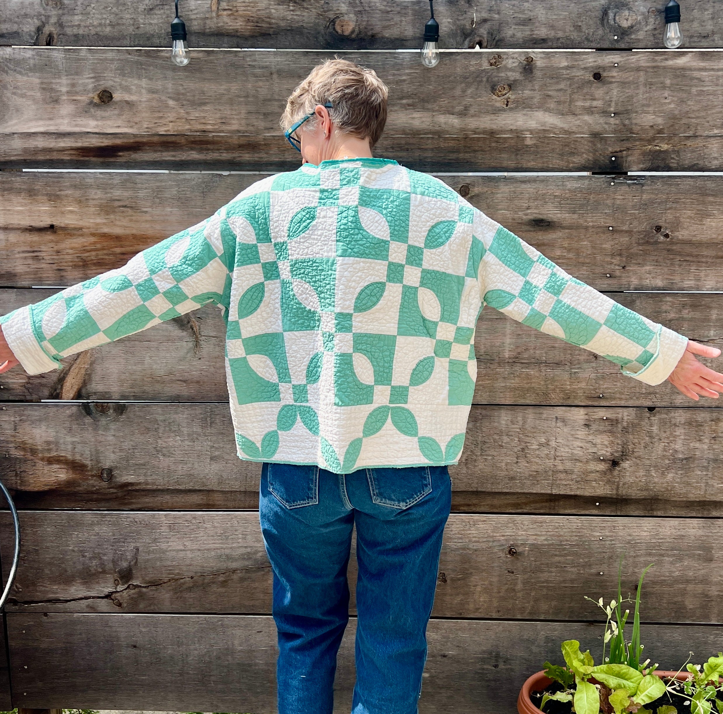 Quilt Coat (Green Petals)