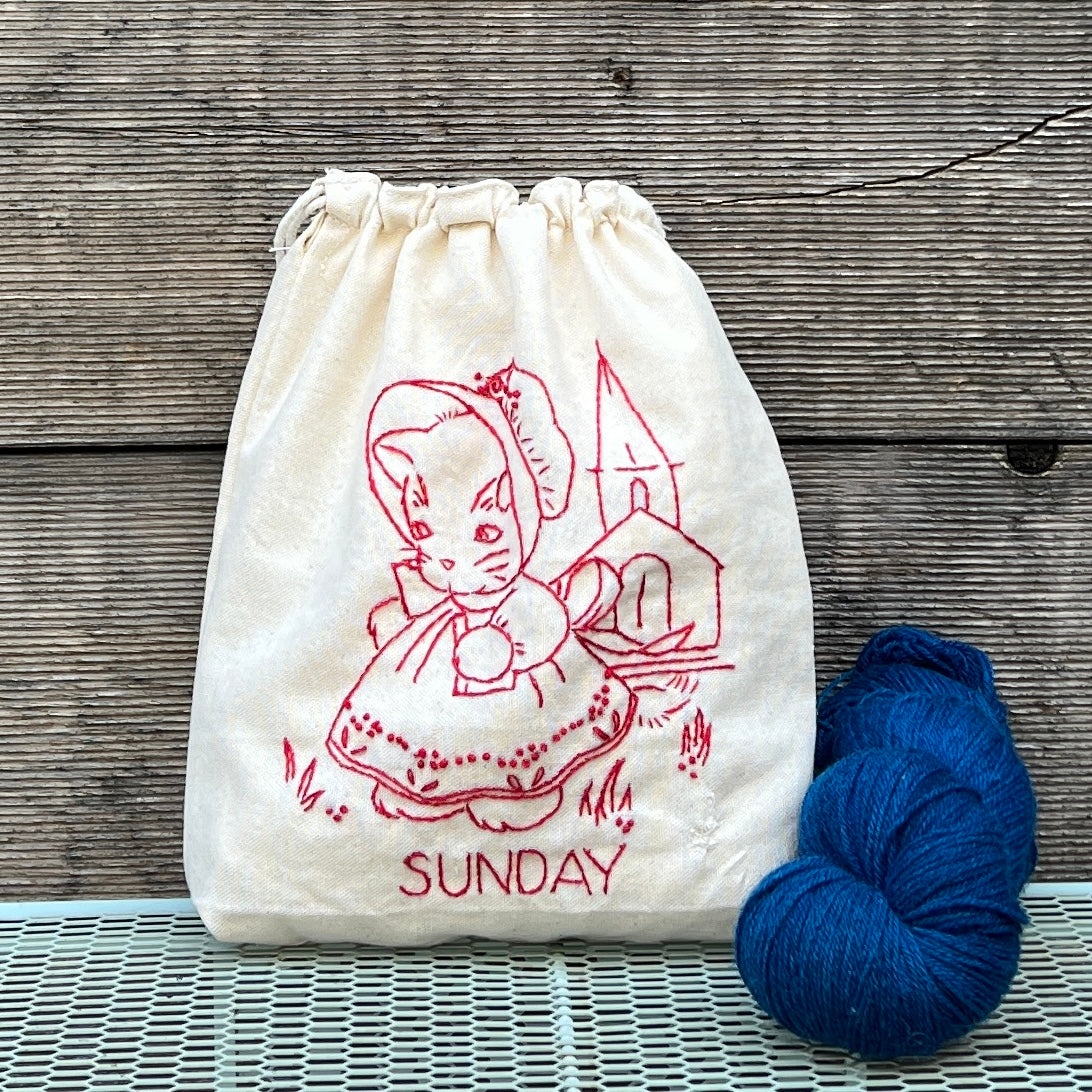 Drawstring Pouch (Kitten Days of the Week)