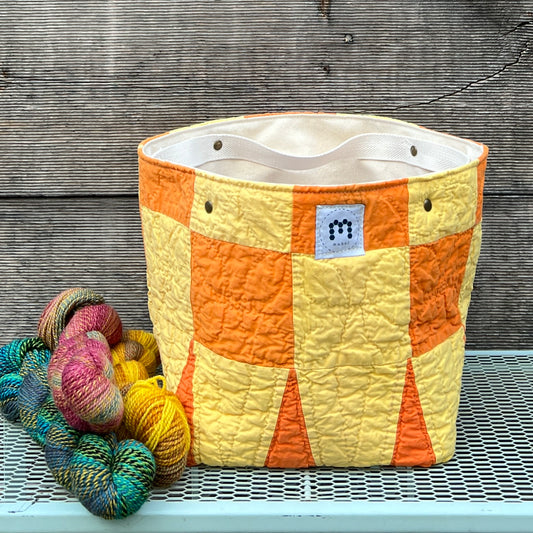 Quilt Bin (Orange One patch)