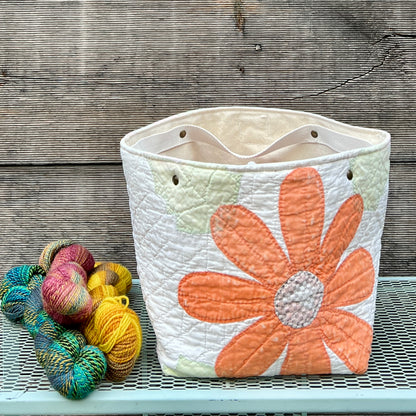 Quilt Bin (Orange Daisy)