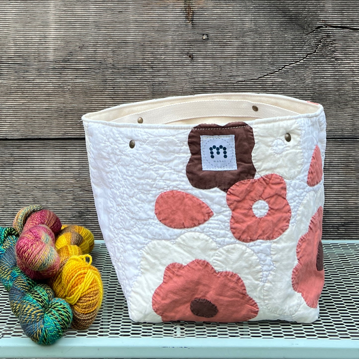 Quilt Bin (Flower Applique)