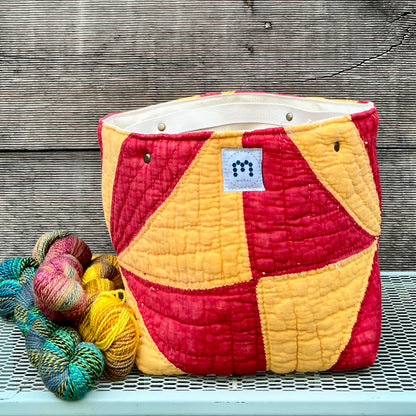 Quilt Bin (Yellow & Red Orange Peel)