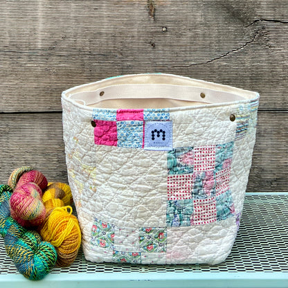 Quilt Bin (Faded 9 Patch)