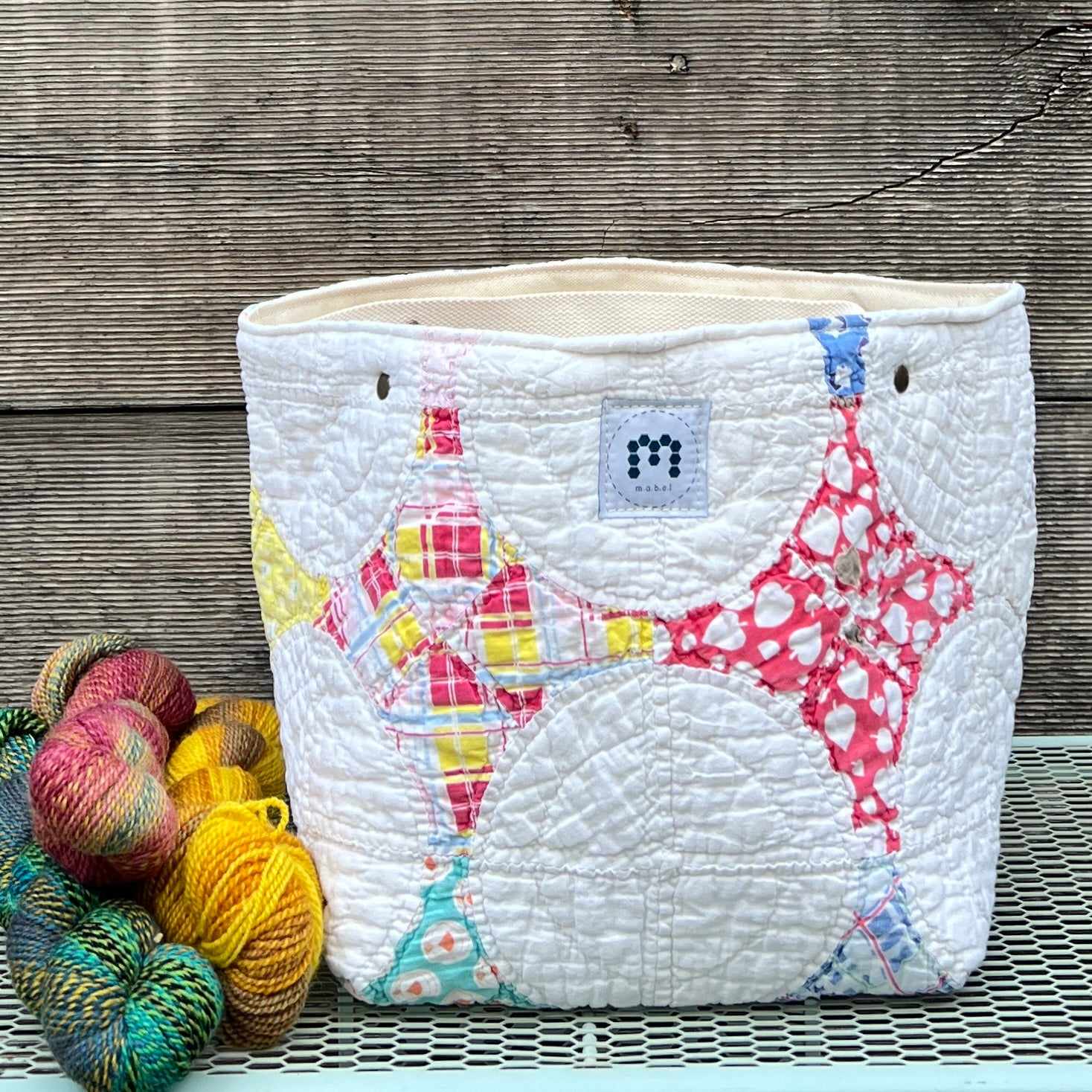 Quilt Bin (Feedsack 4 Point Star)